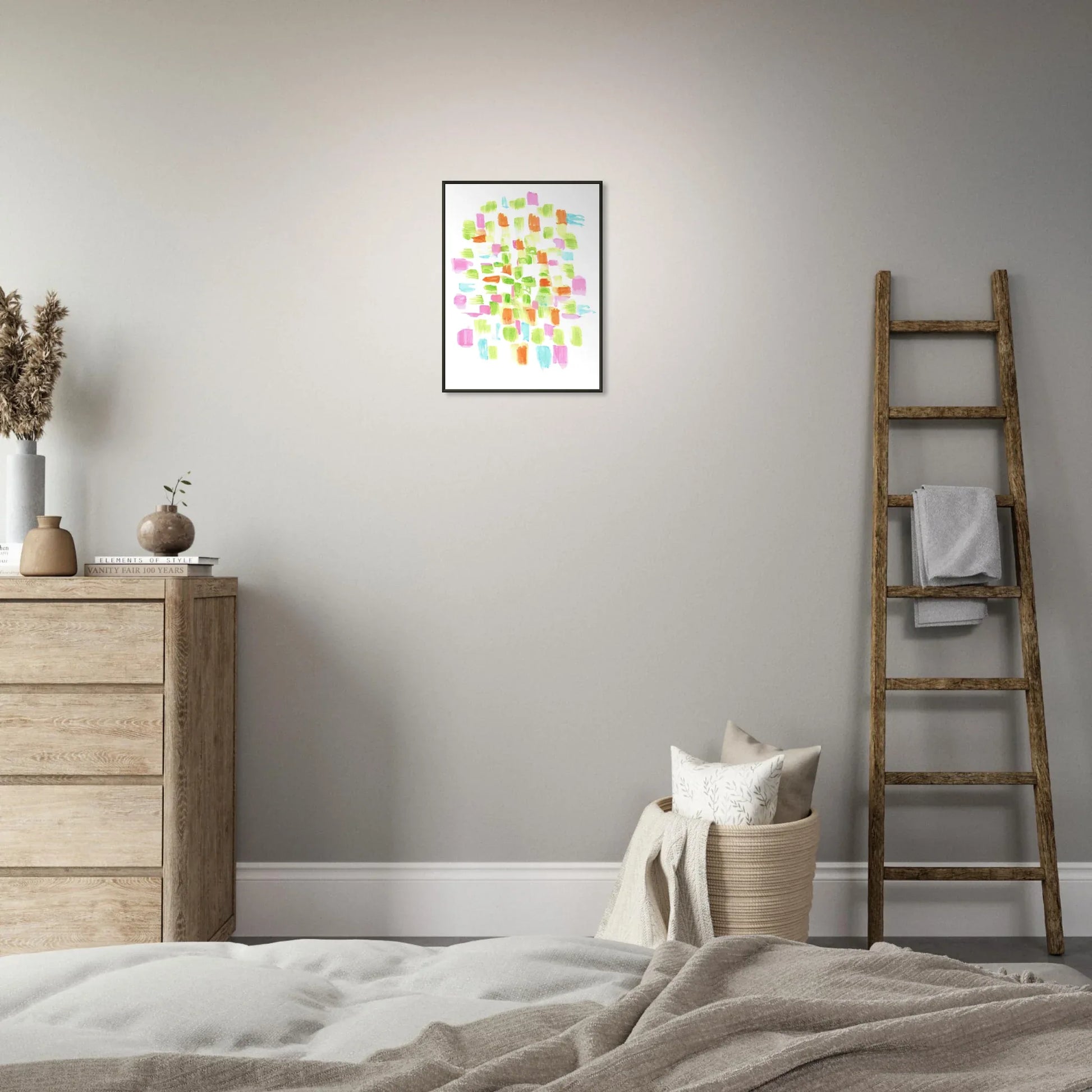 Classic Semi-Glossy Paper Metal Framed Poster Pastel Mosaïc - Laure Leprince - Artiste Peintre
