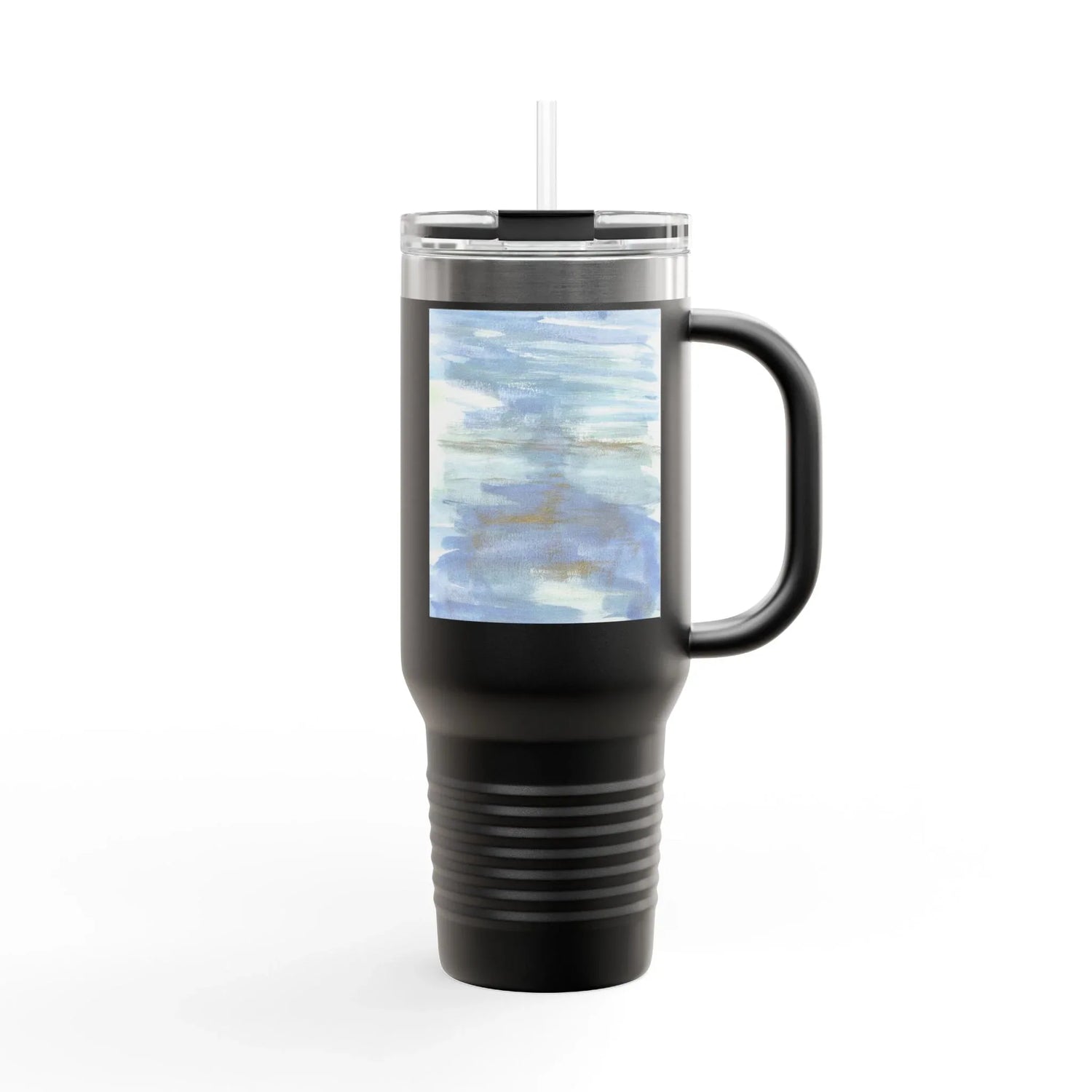 40oz Insulated Travel Mug – Silent Water Watercolor Design - Laure Leprince - Artiste Peintre