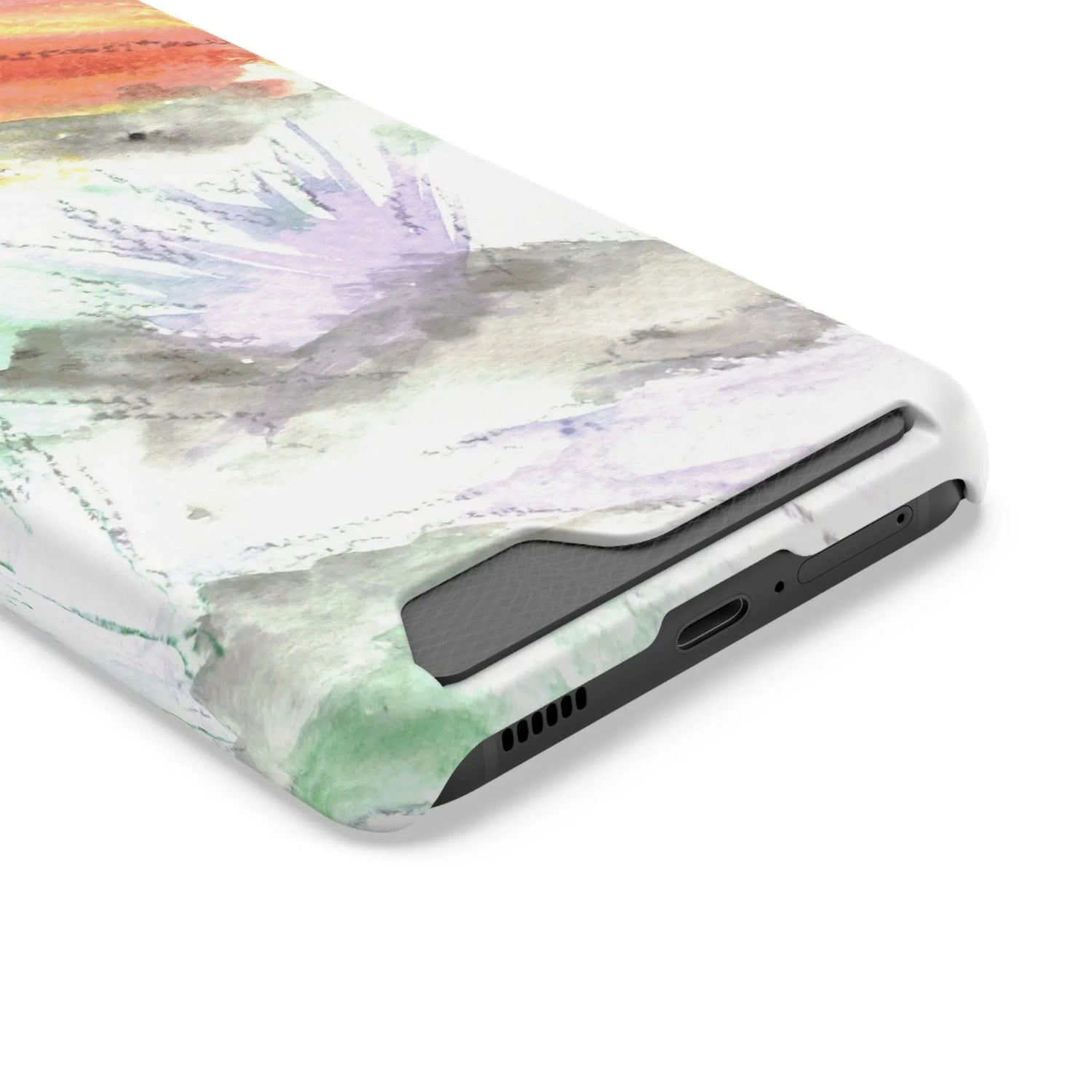 Samsung Phone Card Case Lavander Drift — Yellow Watercolor Flower Wallet - Laure Leprince - Artiste Peintre