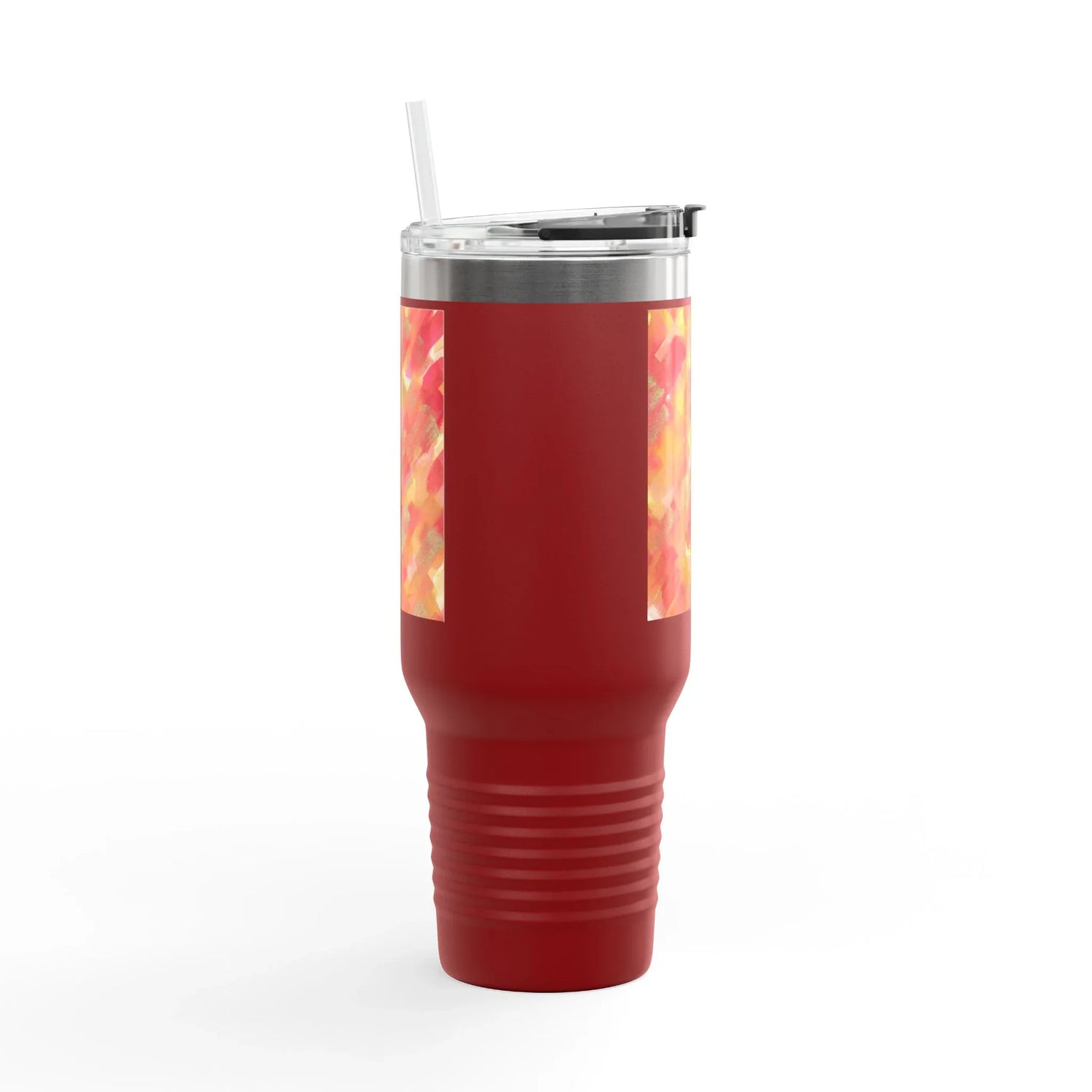 40oz Insulated Travel Mug – Sunset Ember Watercolor Design - Laure Leprince - Artiste Peintre