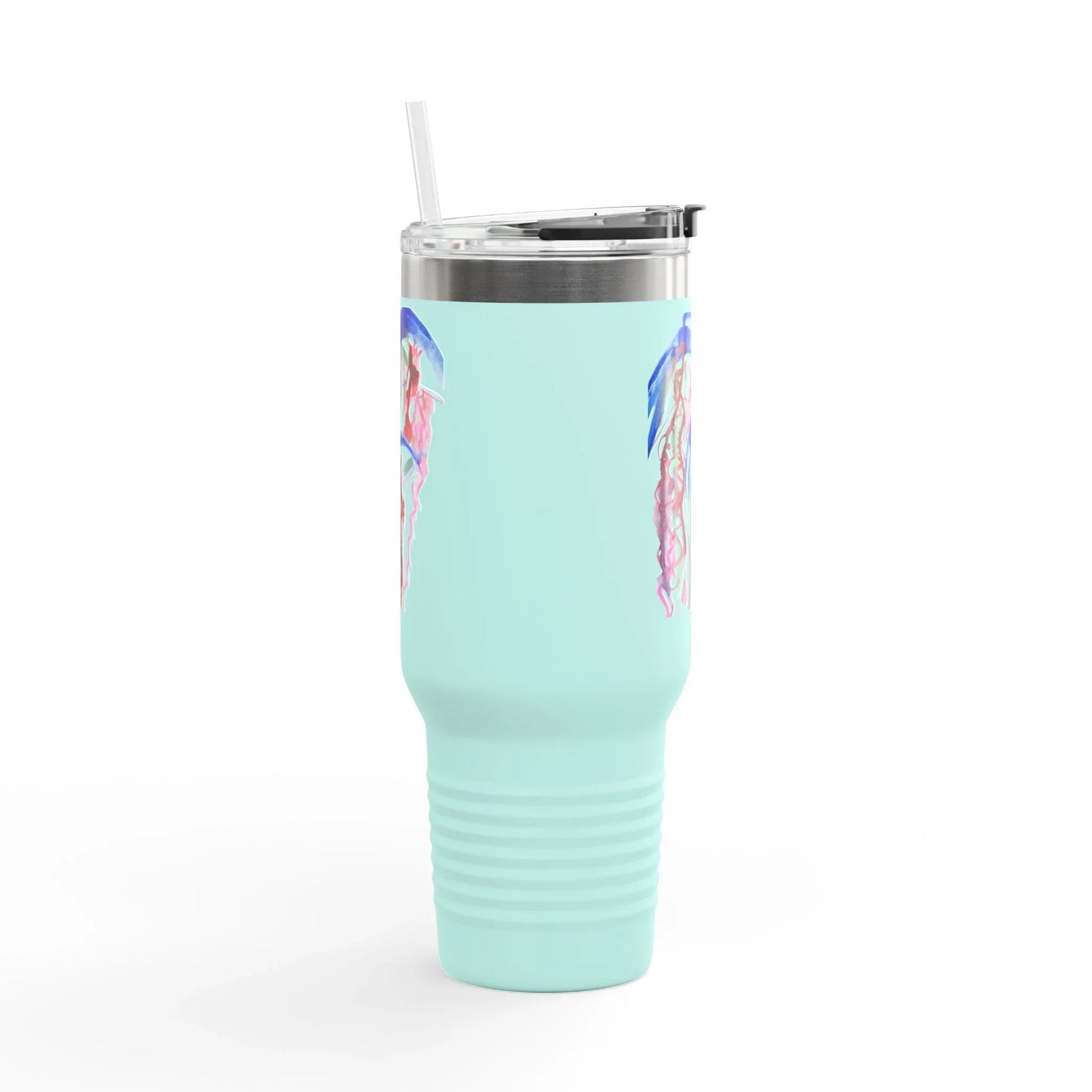 40oz Insulated Travel Mug – Coral Dance Watercolor Design - Laure Leprince - Artiste Peintre