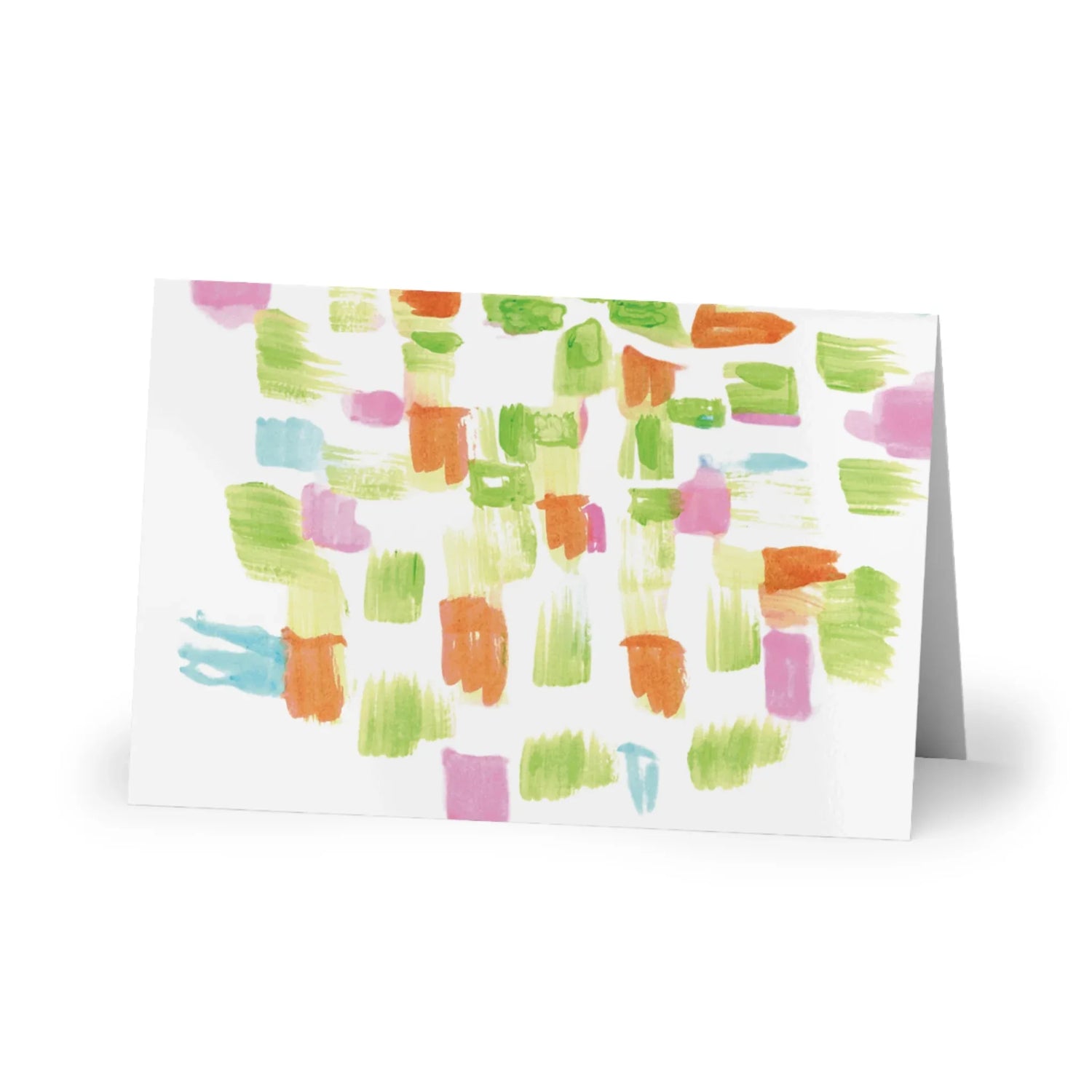 Pastel Mosaic Watercolor Leaf Greeting Card - Elegant - Laure Leprince - Artiste Peintre