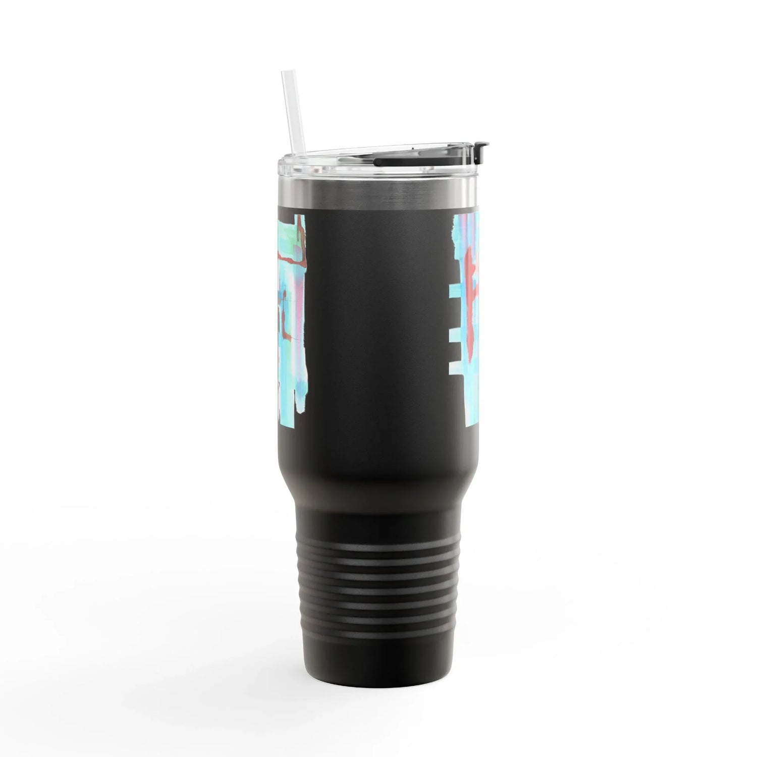 40oz Insulated Travel Mug – Stuctures Liquides Watercolor Design - Laure Leprince - Artiste Peintre