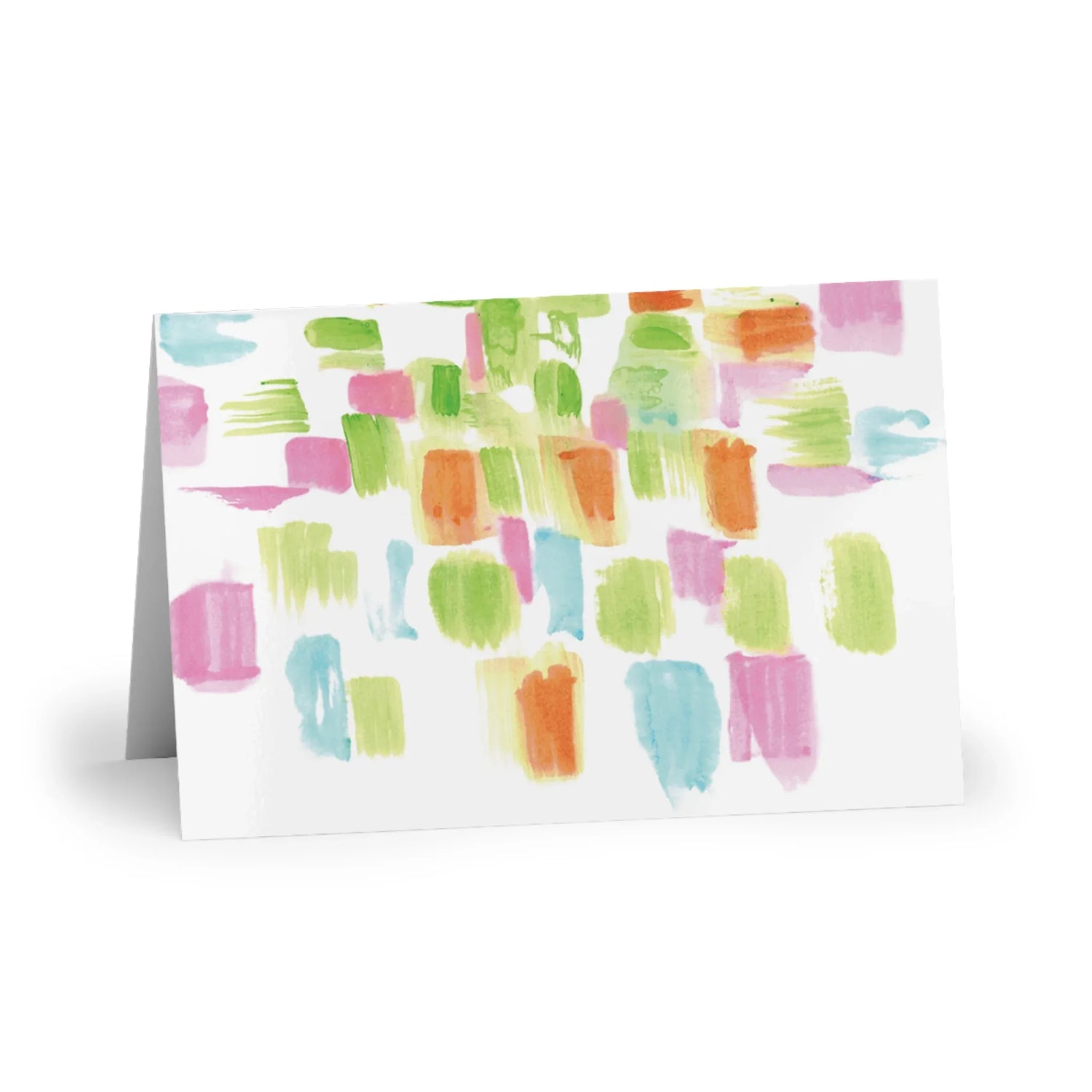 Pastel Mosaic Watercolor Leaf Greeting Card - Elegant - Laure Leprince - Artiste Peintre