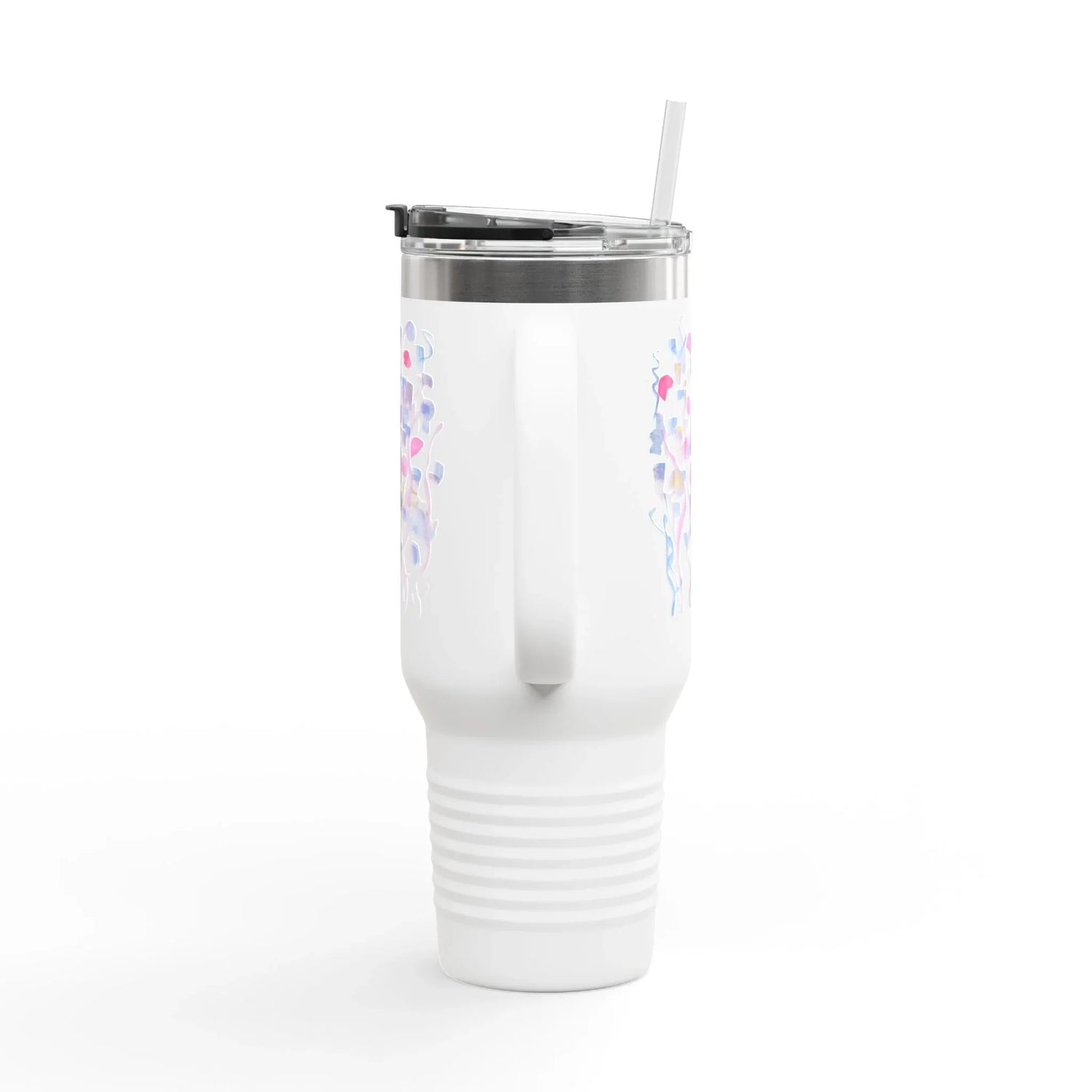 40oz Insulated Travel Mug – Petal Drift Watercolor Design - Laure Leprince - Artiste Peintre