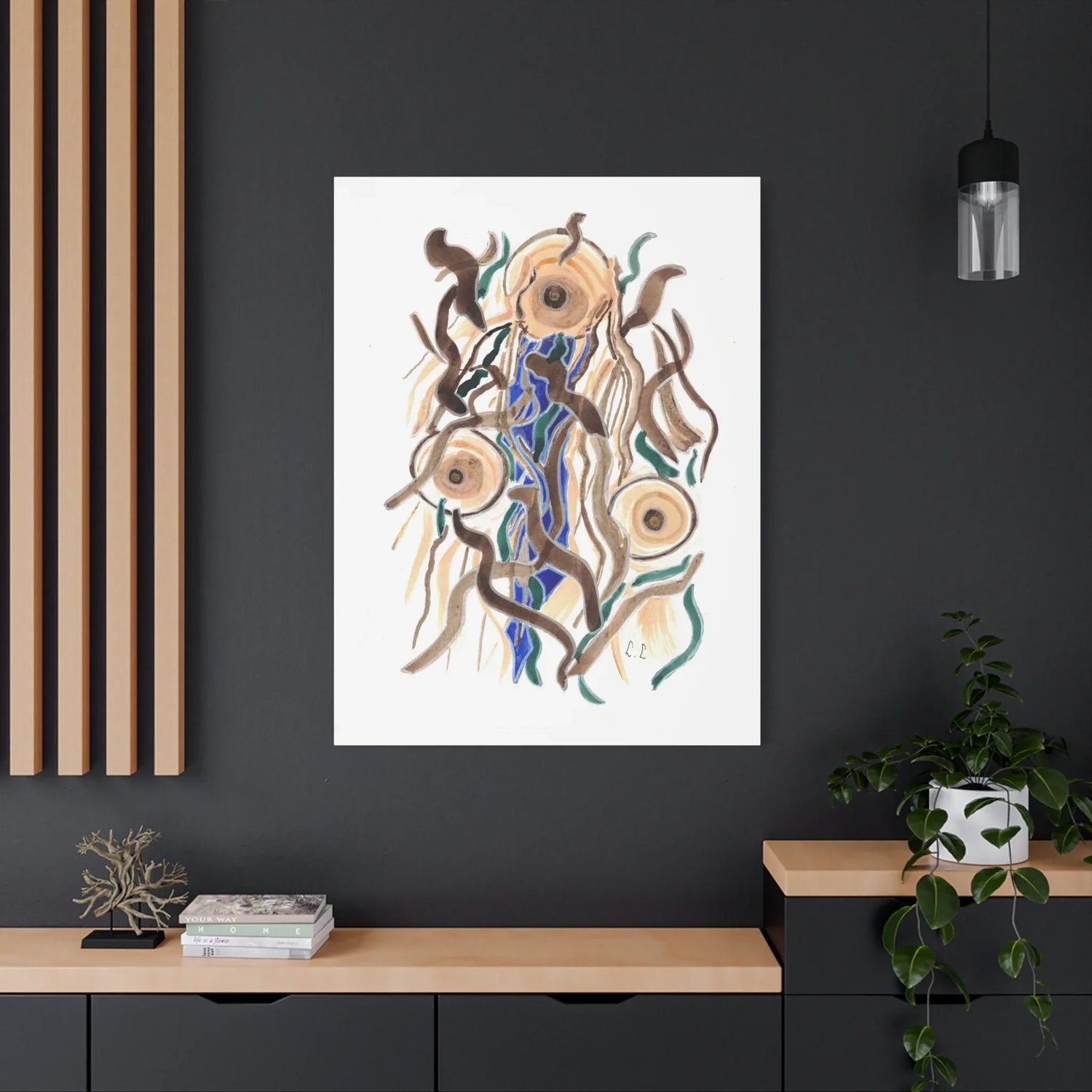 Abstract Cometes Brushstroke Canvas Print — Modern Coastal Wall Art - Laure Leprince - Artiste Peintre