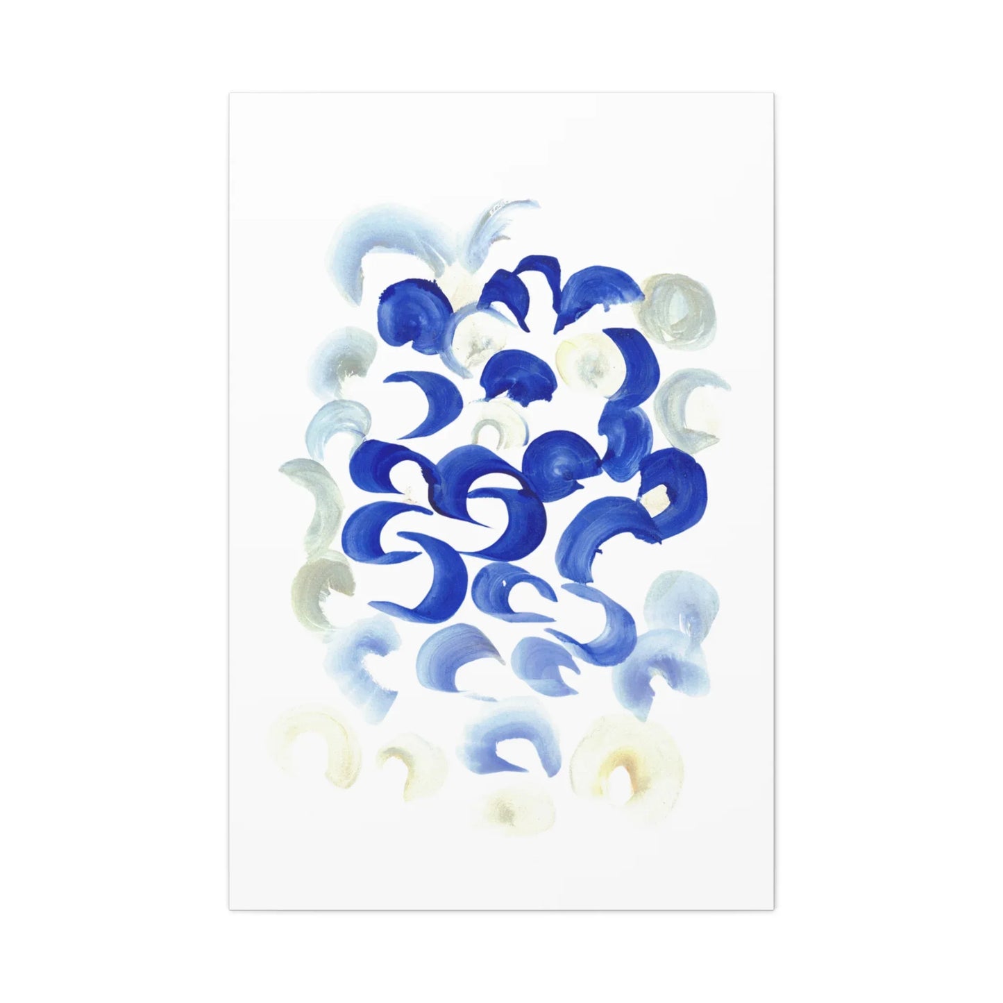 Abstract Blue Swirls Brushstroke Canvas Print — Modern Coastal Wall Art - Laure Leprince - Artiste Peintre