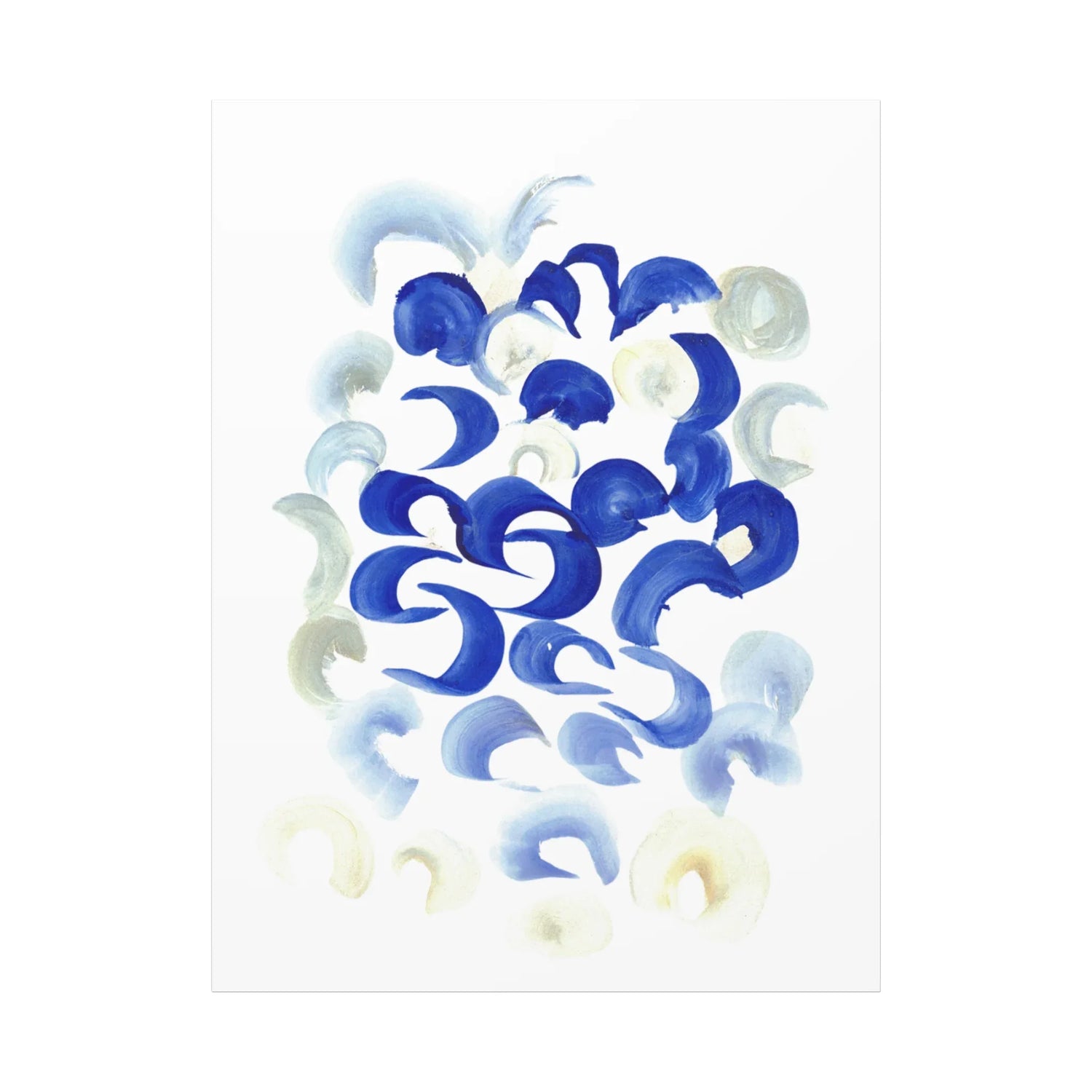 Abstract Blue Swirls Brushstroke Canvas Print — Modern Coastal Wall Art - Laure Leprince - Artiste Peintre