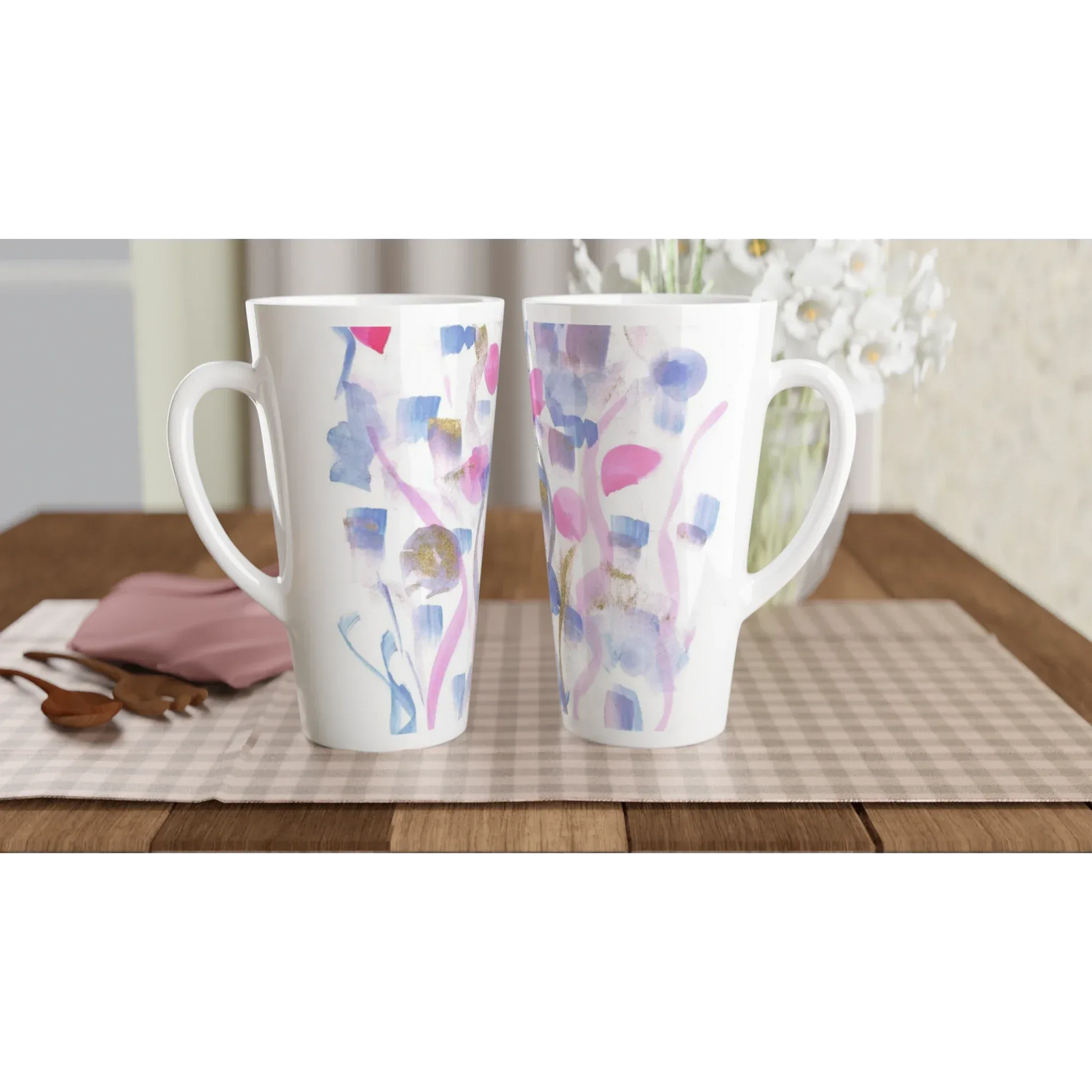 Mug à Latte en Céramique 500 ml Petal Drift – Élégant, durable et brillant - Laure Leprince - Artiste Peintre