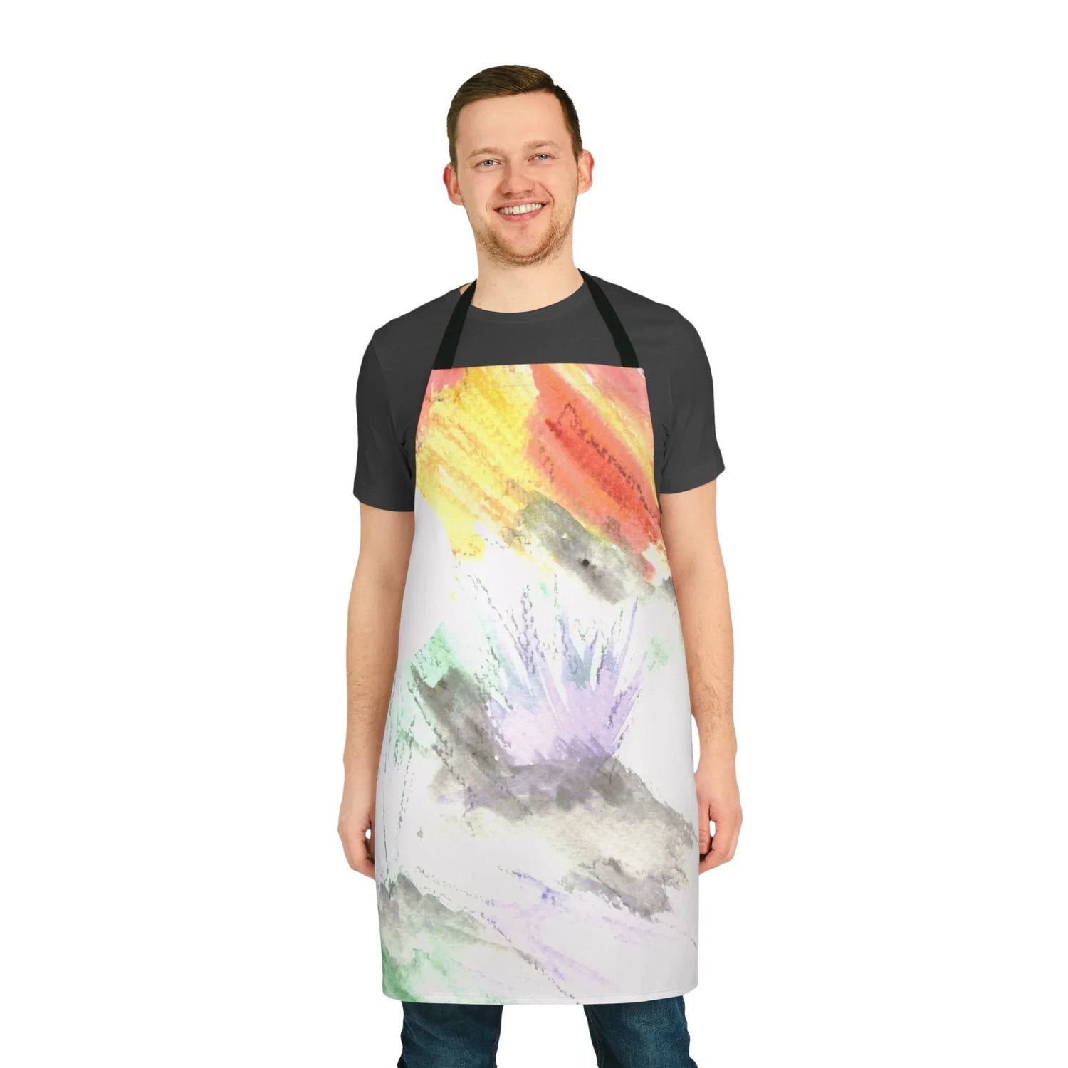 Abstract Apron Lavander Drift – Artistic Kitchen Chef Gift - Laure Leprince - Artiste Peintre