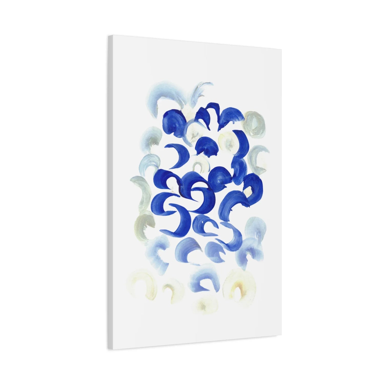 Abstract Blue Swirls Brushstroke Canvas Print — Modern Coastal Wall Art - Laure Leprince - Artiste Peintre