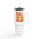 40oz Insulated Travel Mug – Sunrice Flora Watercolor Design - Laure Leprince - Artiste Peintre