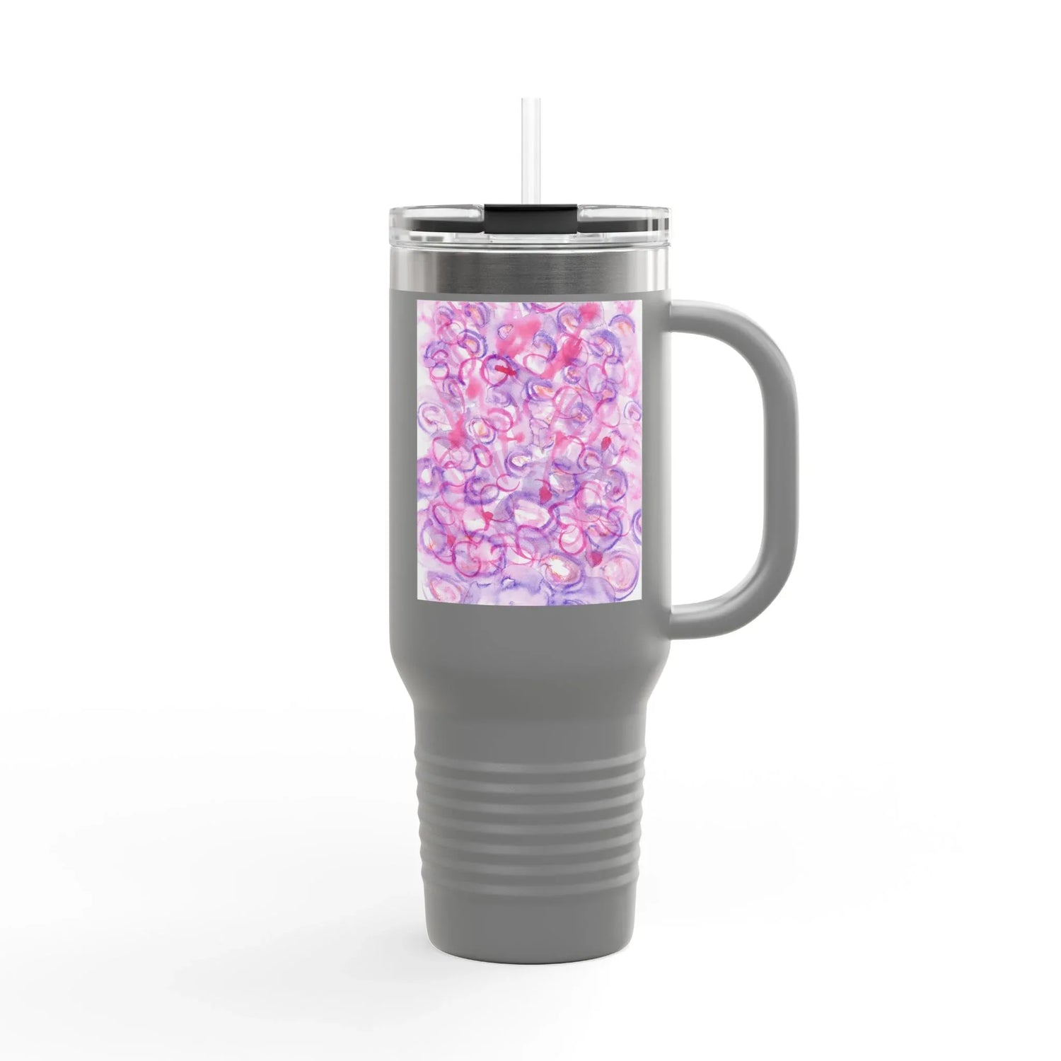 40oz Insulated Travel Mug – Floraison Intime Watercolor Design - Laure Leprince - Artiste Peintre