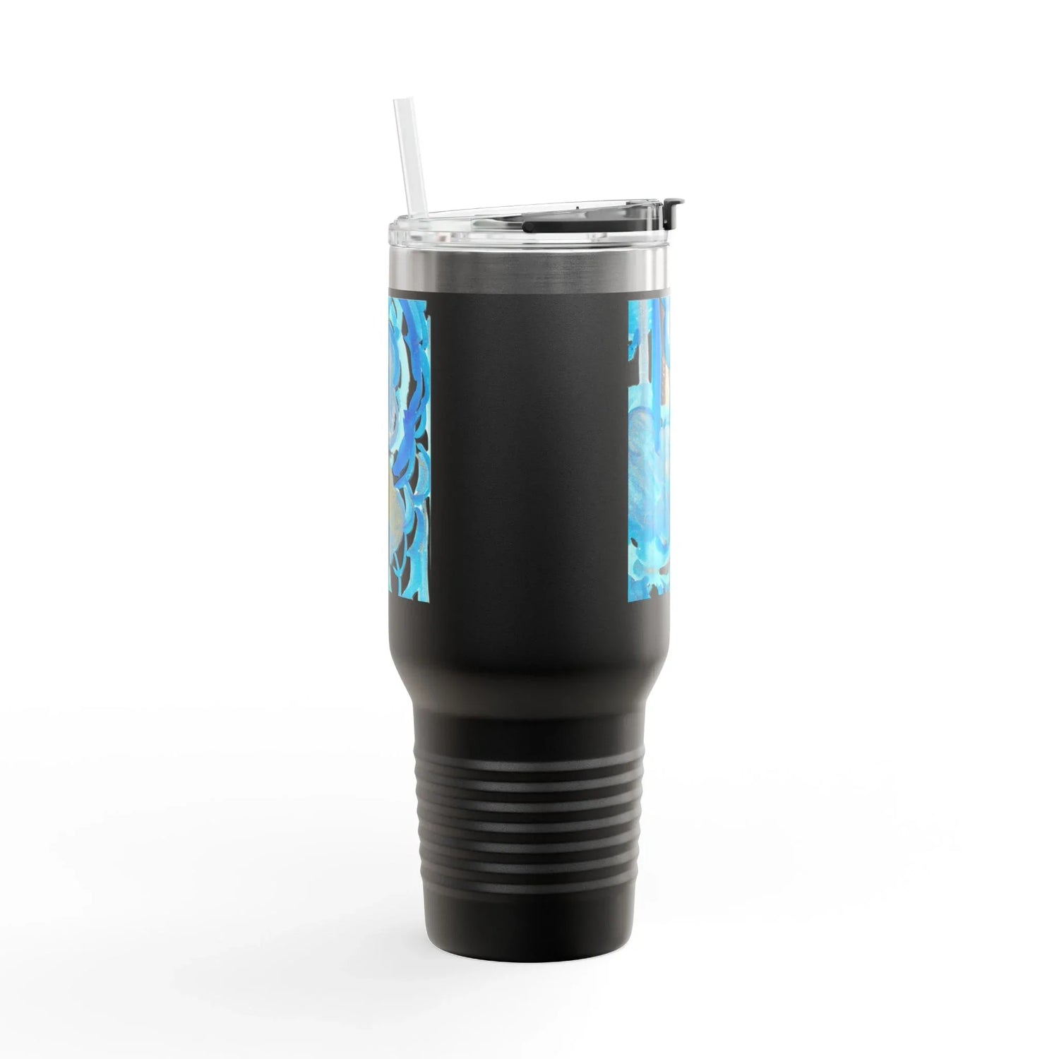40oz Insulated Travel Mug – Ocean Bloom Watercolor Design - Laure Leprince - Artiste Peintre