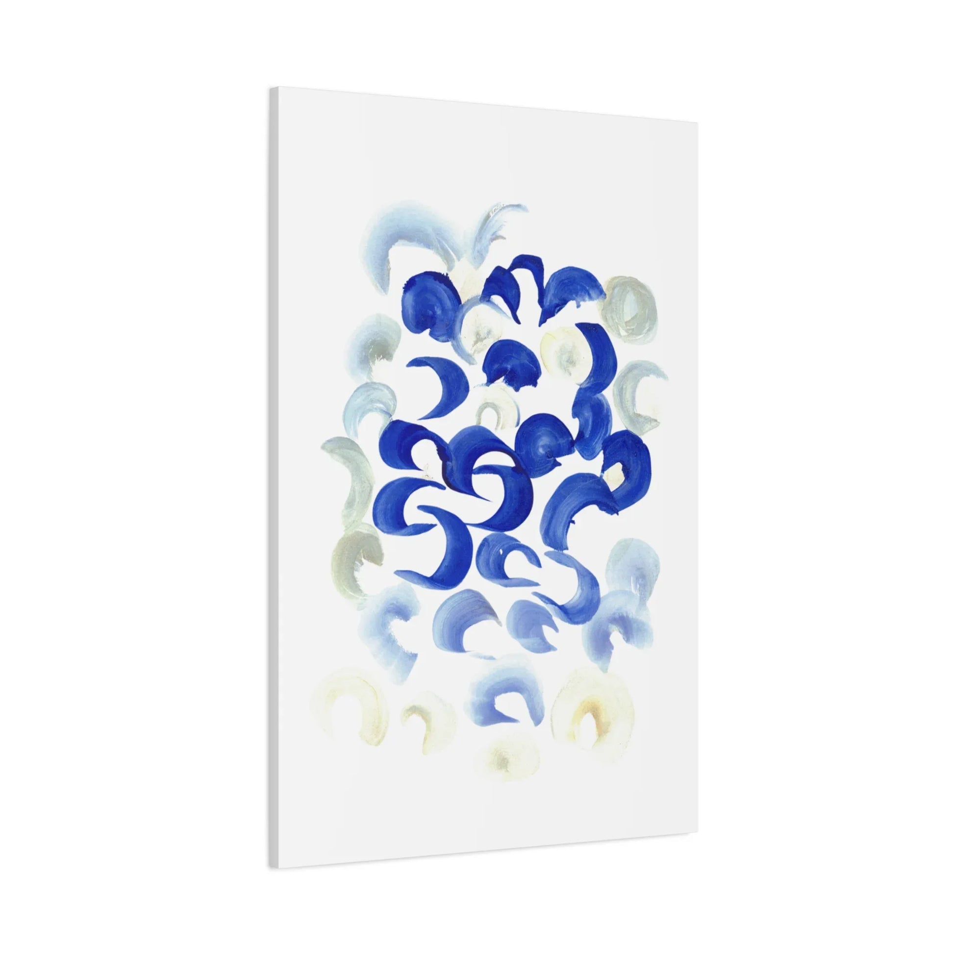 Abstract Blue Swirls Brushstroke Canvas Print — Modern Coastal Wall Art - Laure Leprince - Artiste Peintre