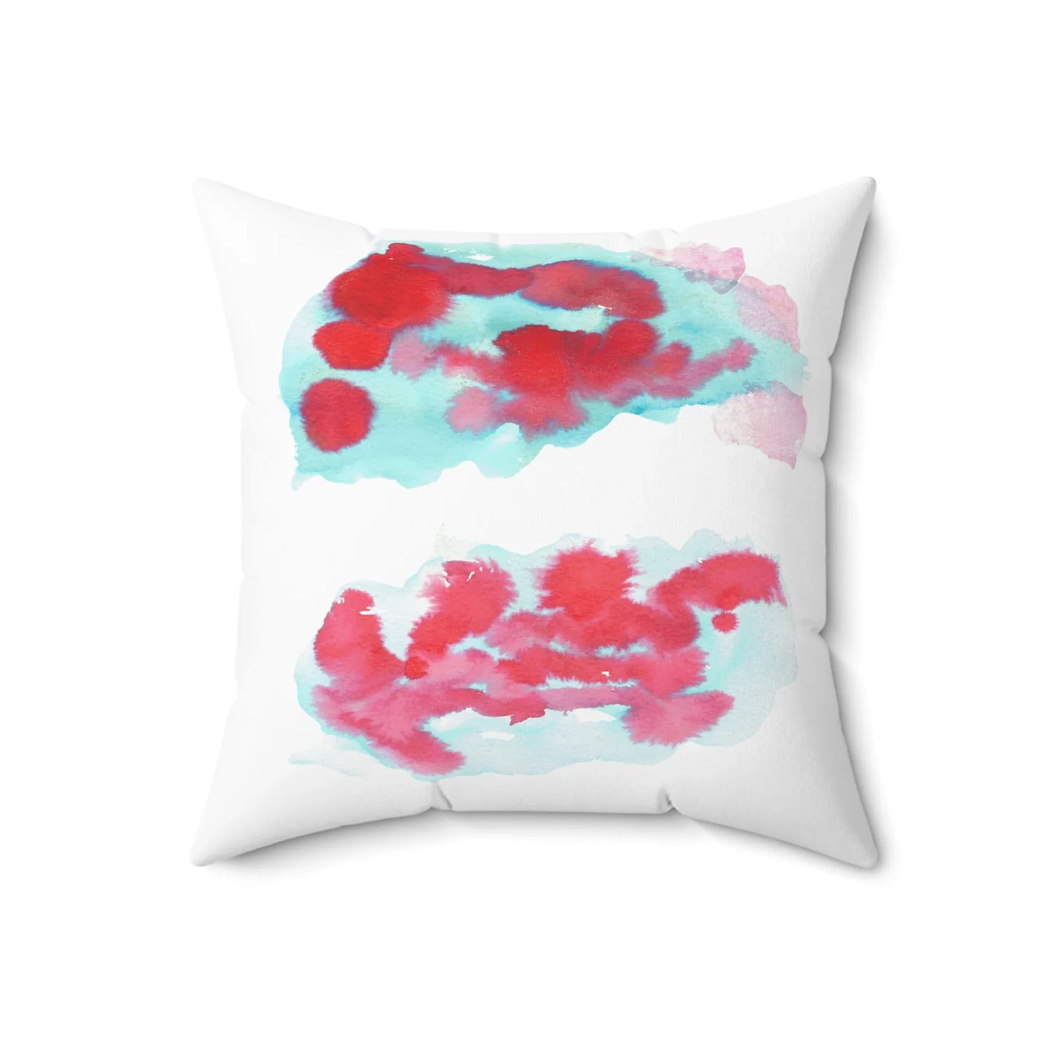 Square Throw Pillow Brumes Carmin — Minimal Brushstroke Accent - Laure Leprince - Artiste Peintre
