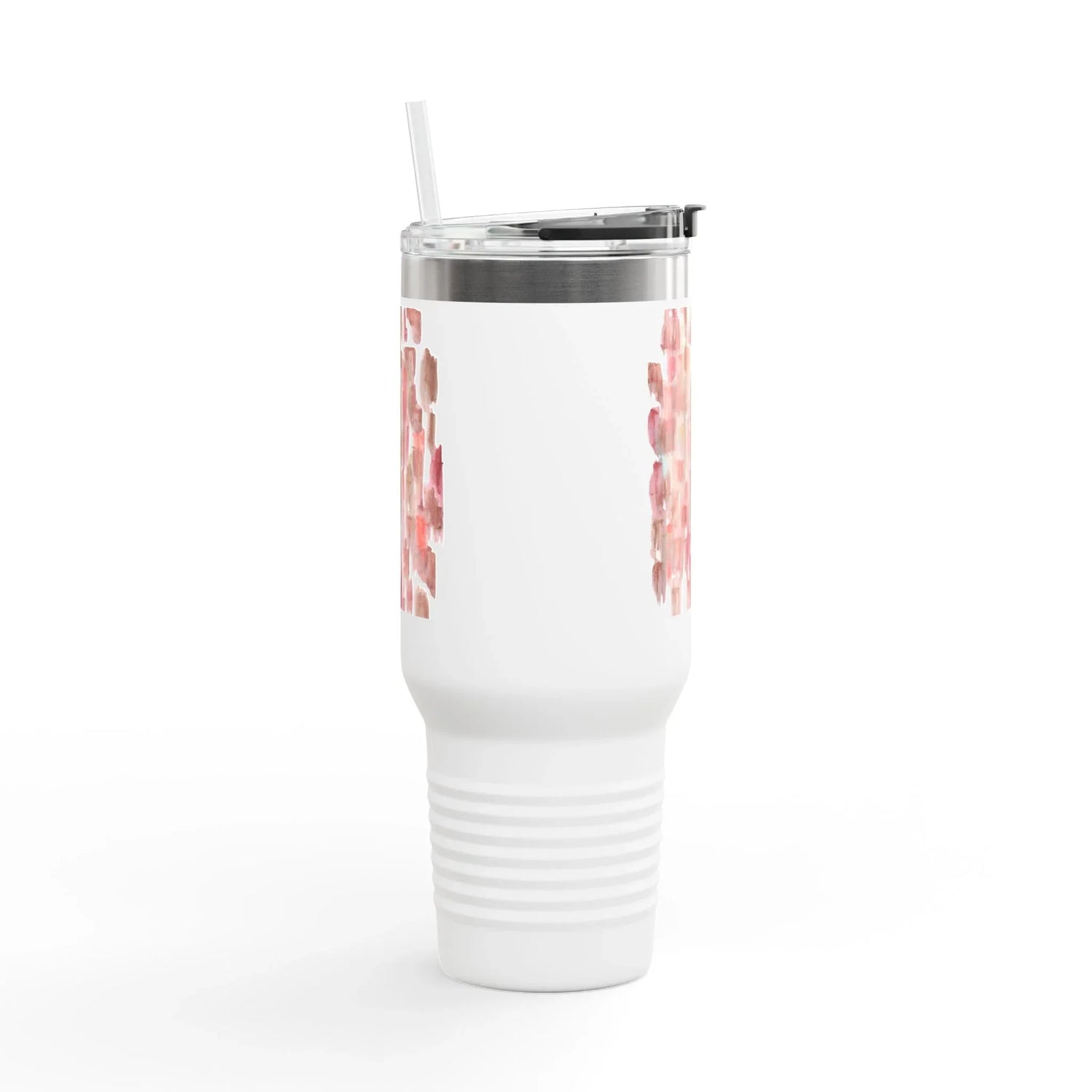 40oz Insulated Travel Mug – Terracotta Waves Watercolor Design - Laure Leprince - Artiste Peintre