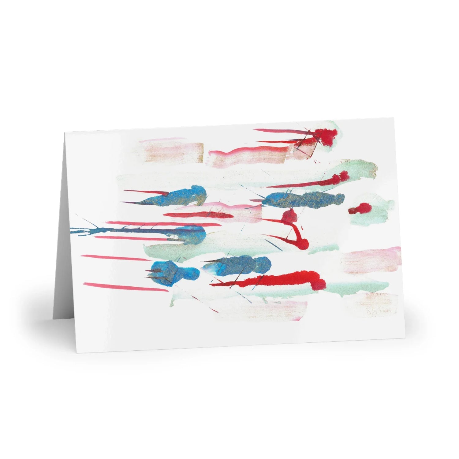 Personnages Deco Patterns Blue #16 Leaf Greeting Card - Elegant - Laure Leprince - Artiste Peintre