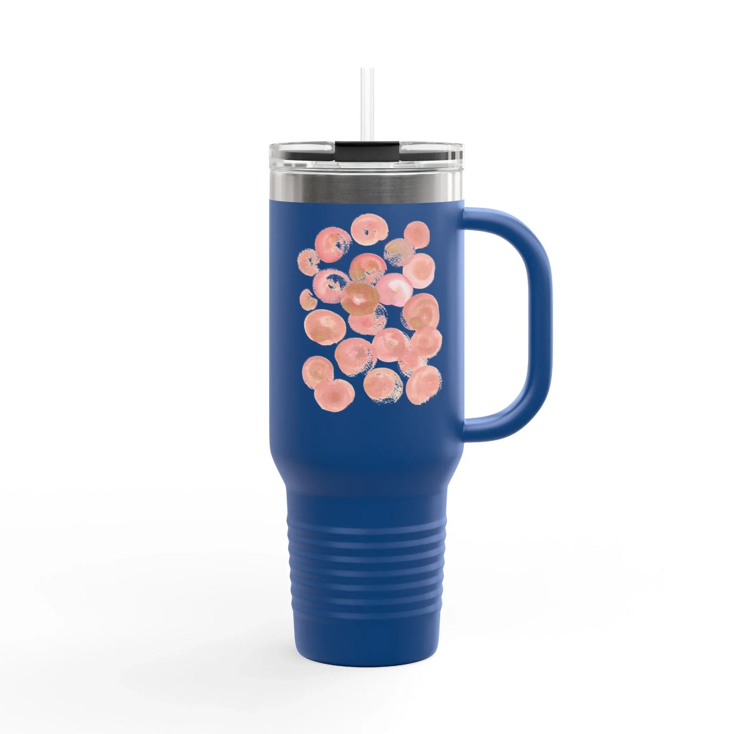 40oz Insulated Travel Mug – Rosee Petale Watercolor Design - Laure Leprince - Artiste Peintre