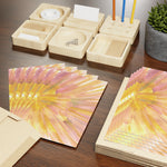 Solar Bloom Watercolor Leaf Greeting Card - Elegant