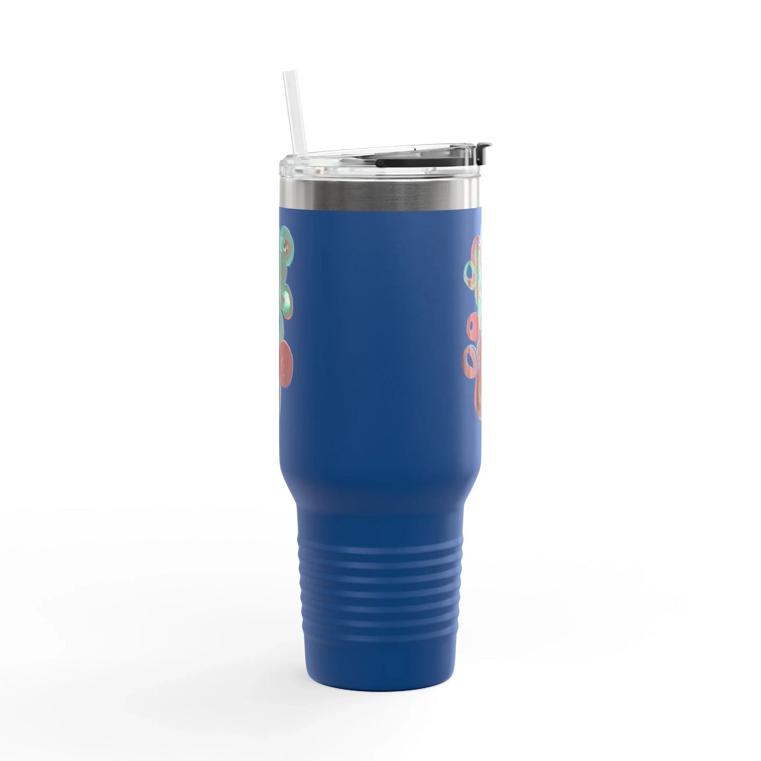 40oz Insulated Travel Mug – Resonance Emeraude Watercolor Design - Laure Leprince - Artiste Peintre