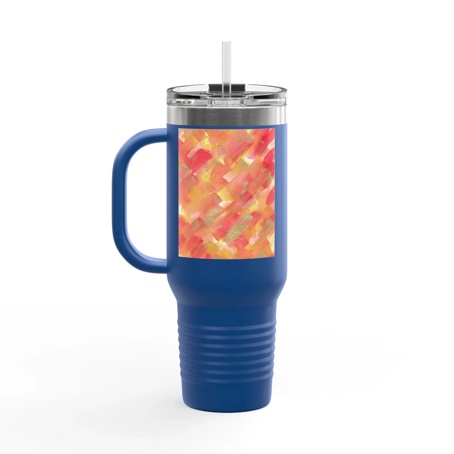 40oz Insulated Travel Mug – Sunset Ember Watercolor Design - Laure Leprince - Artiste Peintre