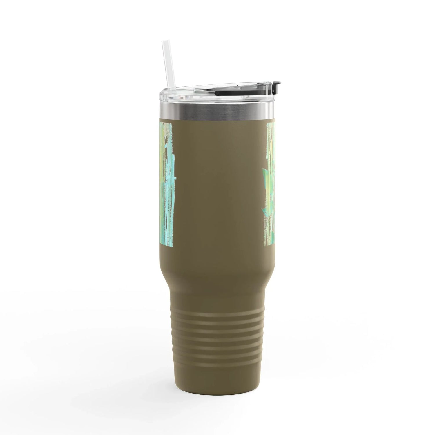 40oz Insulated Travel Mug – Veine Verte Watercolor Design - Laure Leprince - Artiste Peintre