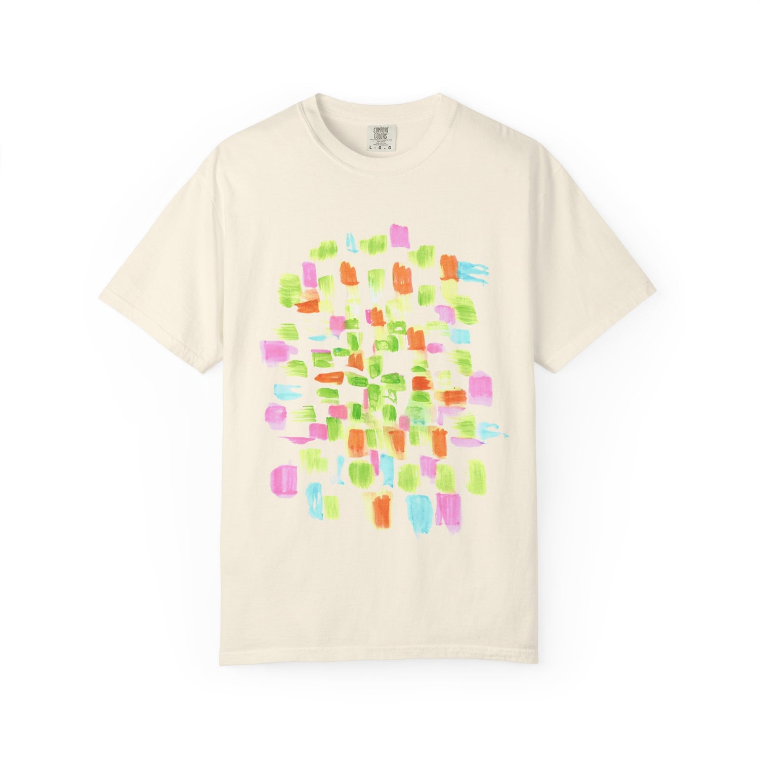 Abstract Pastel Mosaic T-Shirt — Bright Watercolor Square Art Tee