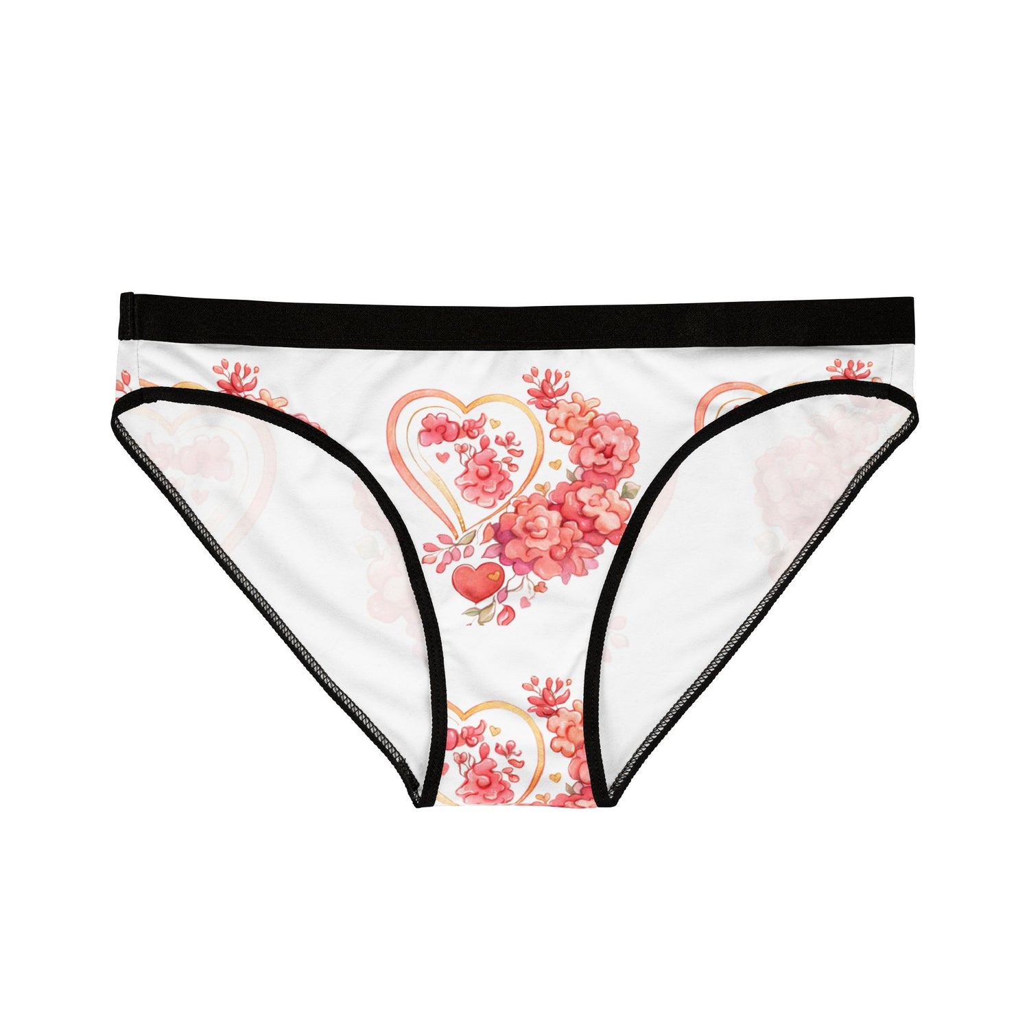 Sous-Vêtements Féminins Personnalisés Premium – Coeur et Fleur Confort Antimicrobien & Impression Intégrale