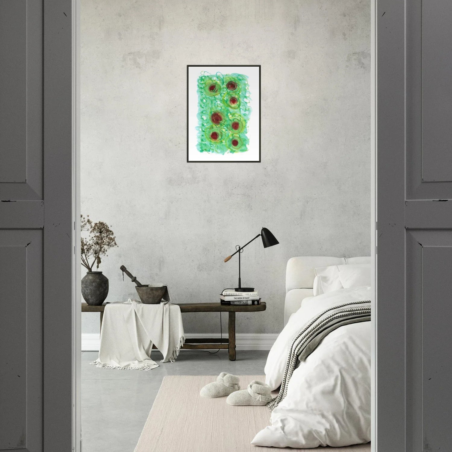 Classic Semi-Glossy Paper Metal Framed Poste Green Echo - Laure Leprince - Artiste Peintre