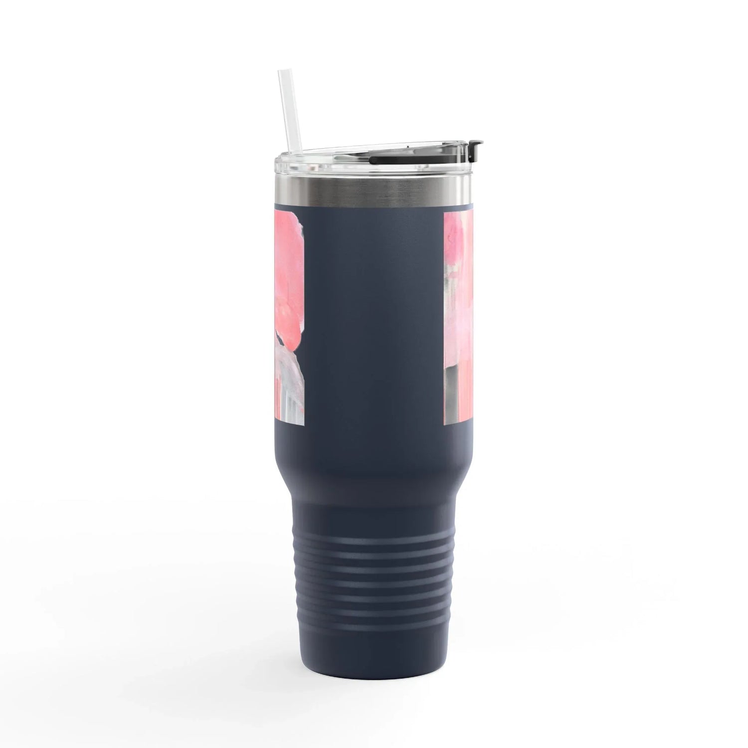 40oz Insulated Travel Mug –Blush Cascade Watercolor Design - Laure Leprince - Artiste Peintre