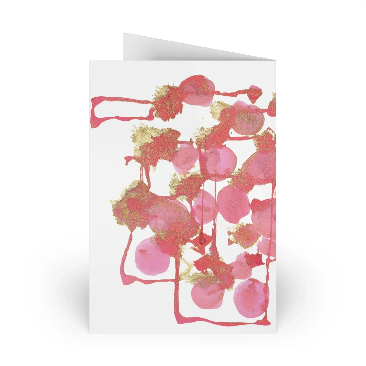 Reseau Framboise Watercolor Leaf Greeting Card - Elegant - Laure Leprince - Artiste Peintre