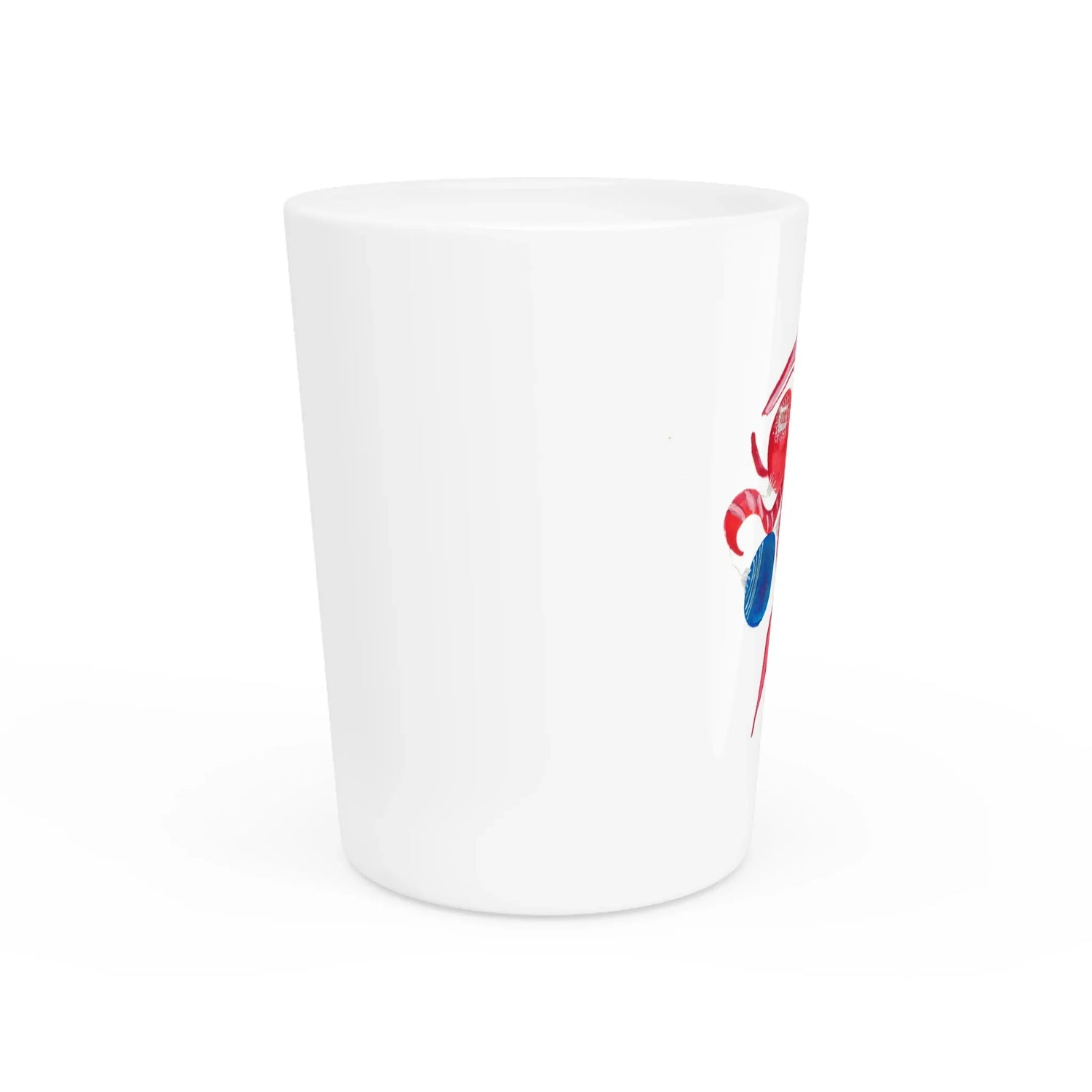 Red & Blue Abstract Art Shot Glass - Laure Leprince - Artiste Peintre