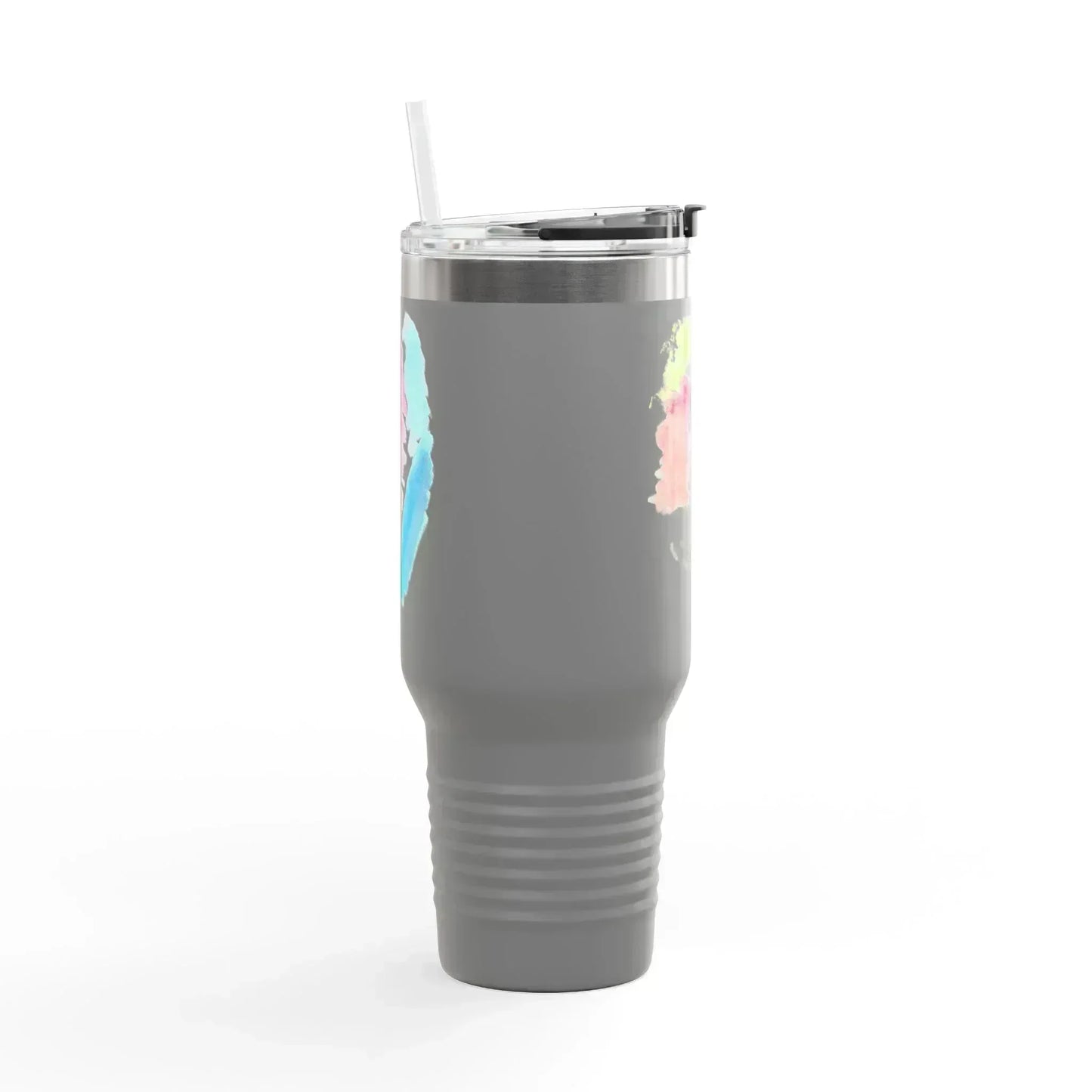 40oz Insulated Travel Mug – Aurora Pastel Watercolor Design - Laure Leprince - Artiste Peintre
