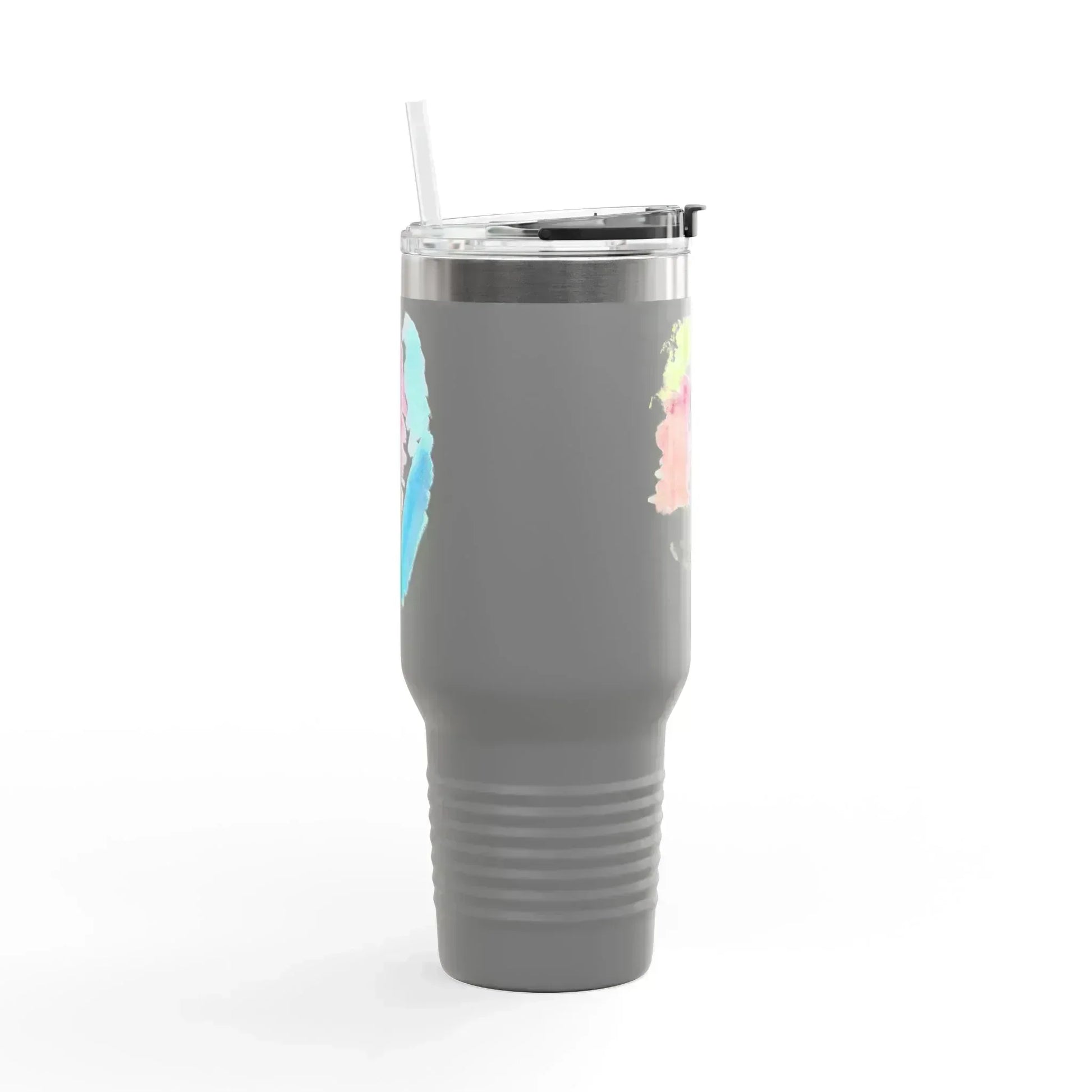 40oz Insulated Travel Mug – Aurora Pastel Watercolor Design - Laure Leprince - Artiste Peintre