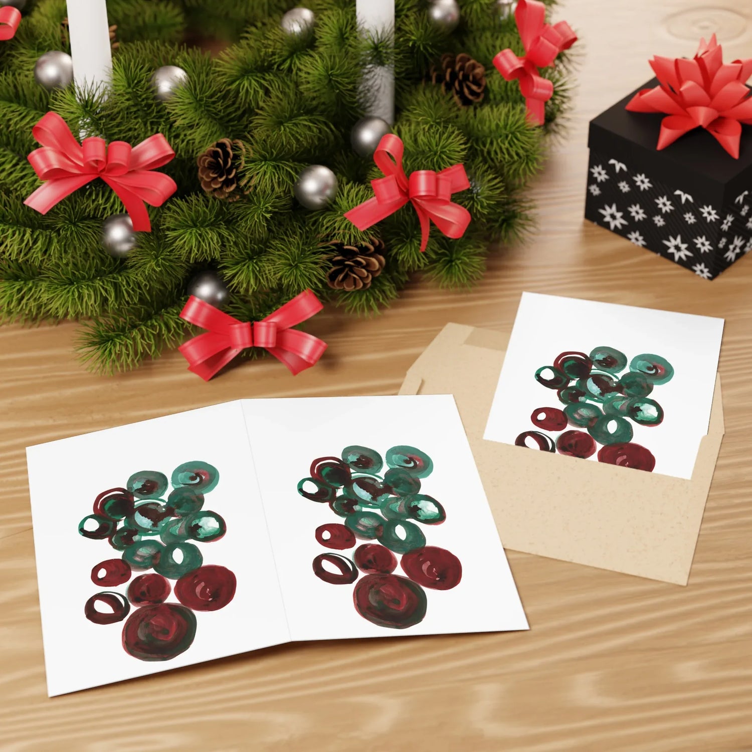 Resonance Emeraude Watercolor Leaf Greeting Card - Elegant - Laure Leprince - Artiste Peintre