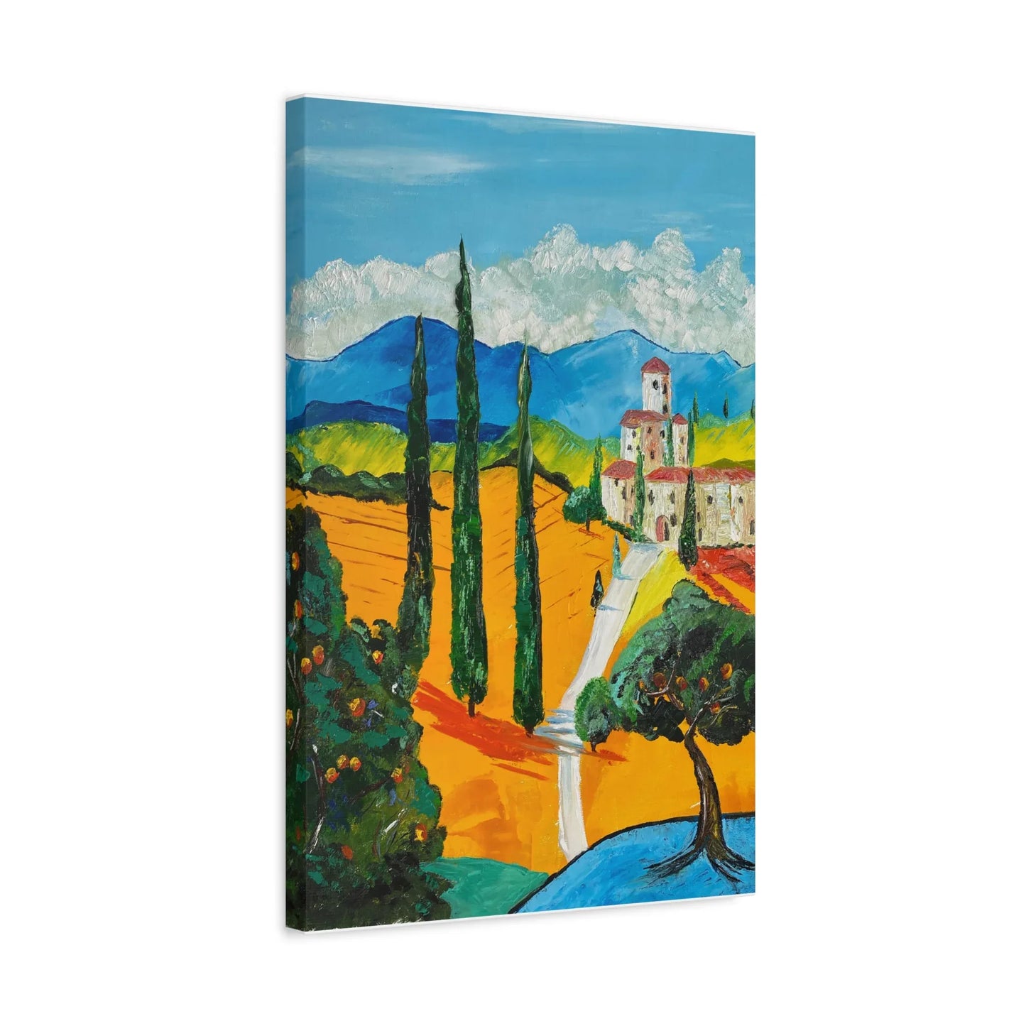 Paysage Méditerranéen – Peinture Originale Imprimée | Art Contemporain Lumineux - Laure Leprince - Artiste Peintre