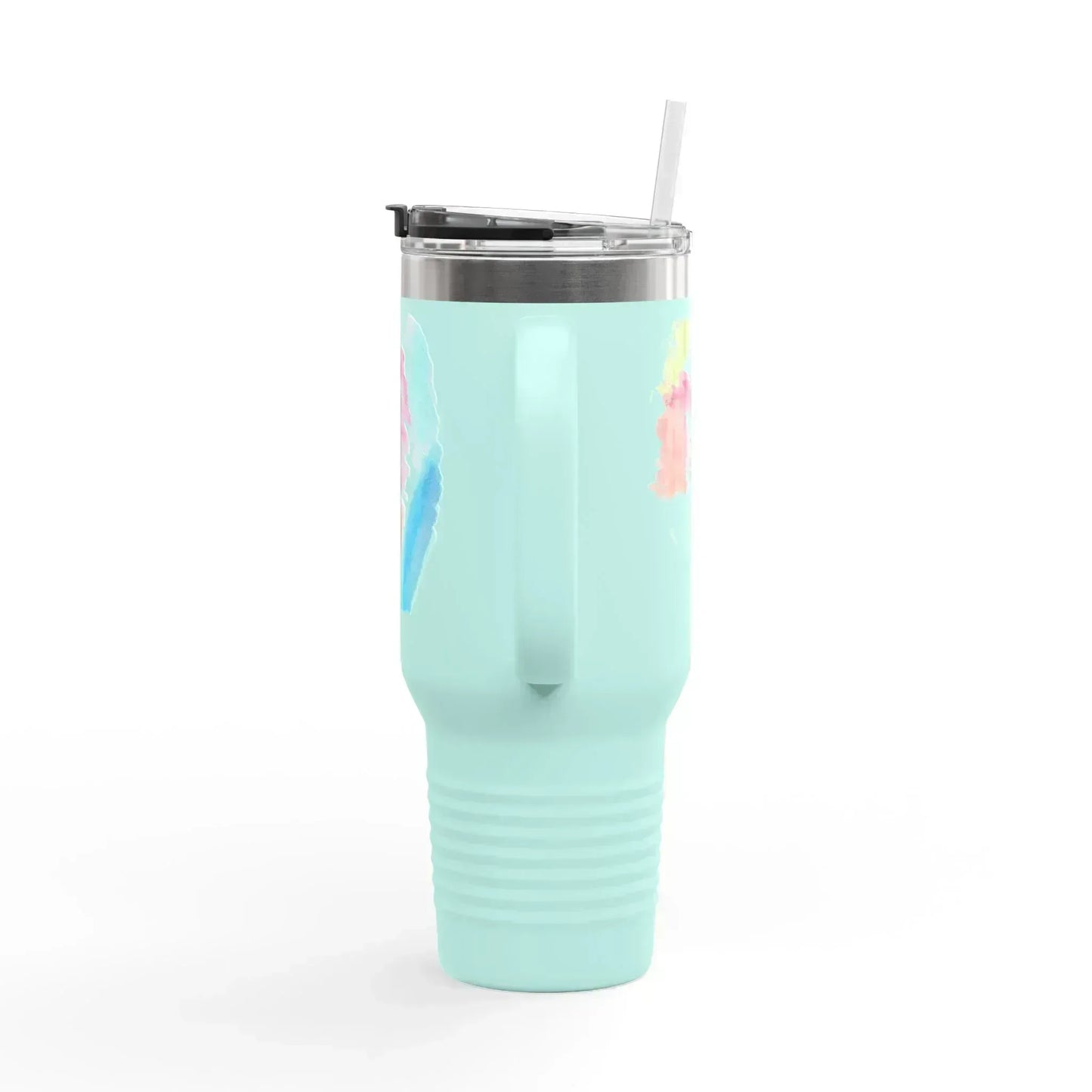 40oz Insulated Travel Mug – Aurora Pastel Watercolor Design - Laure Leprince - Artiste Peintre
