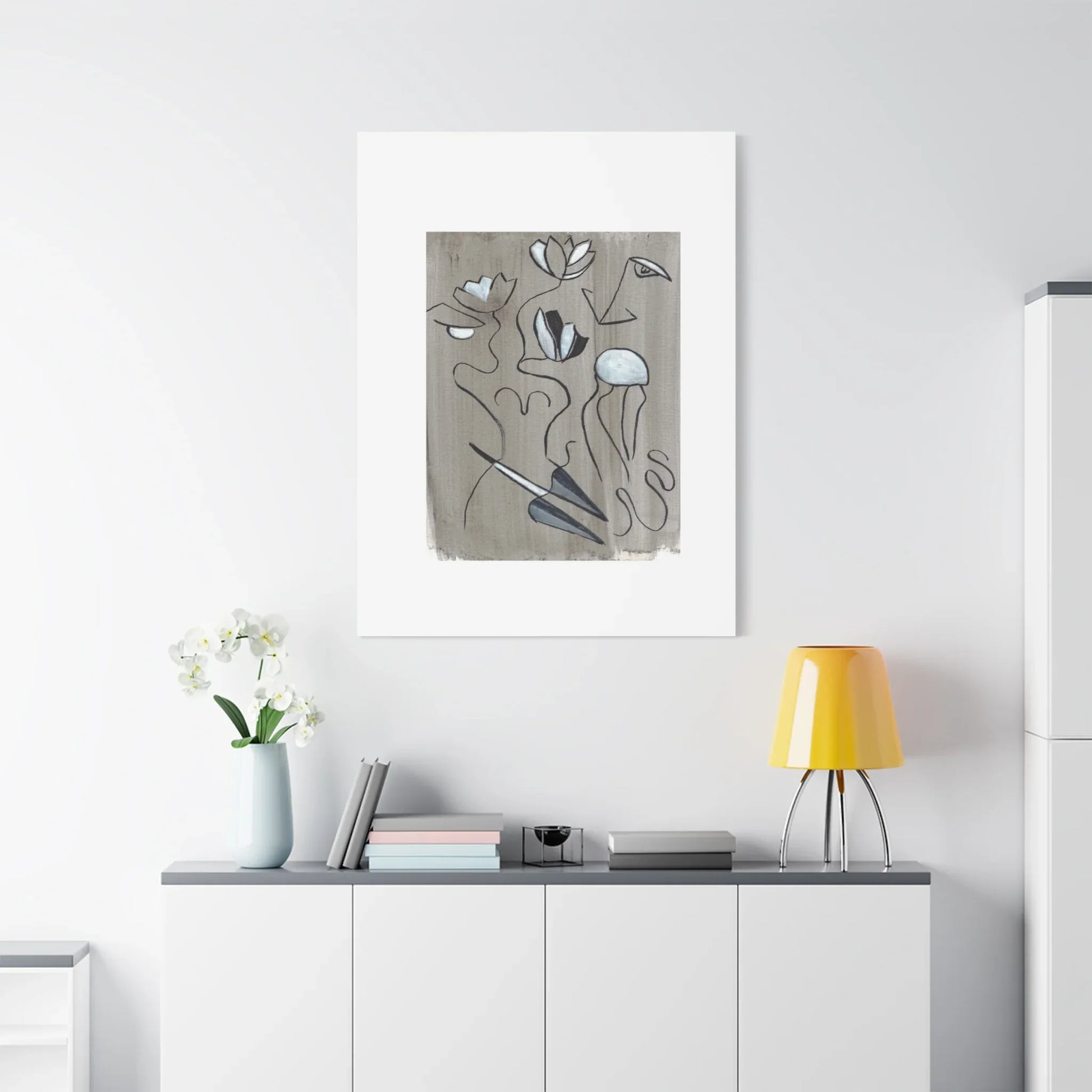Abstract Femme Lotus Canvas Print — Modern Coastal Wall Art - Laure Leprince - Artiste Peintre