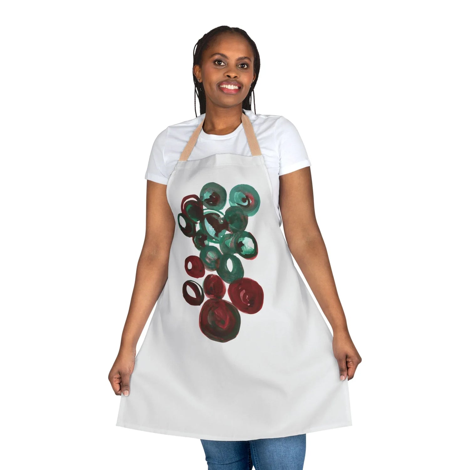 Abstract Apron Resonance Emeraude – Artistic Kitchen Chef Gift - Laure Leprince - Artiste Peintre