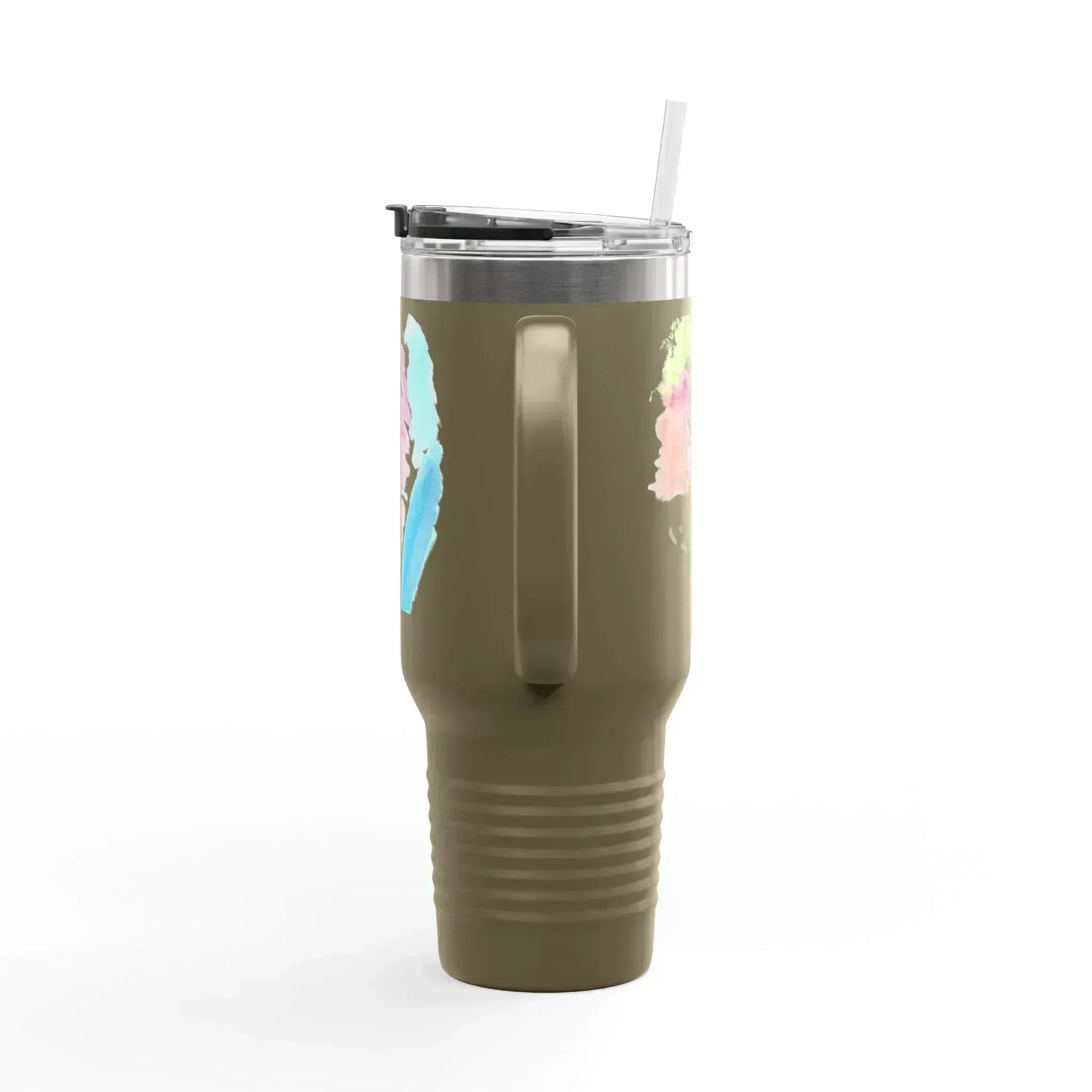 40oz Insulated Travel Mug – Aurora Pastel Watercolor Design - Laure Leprince - Artiste Peintre