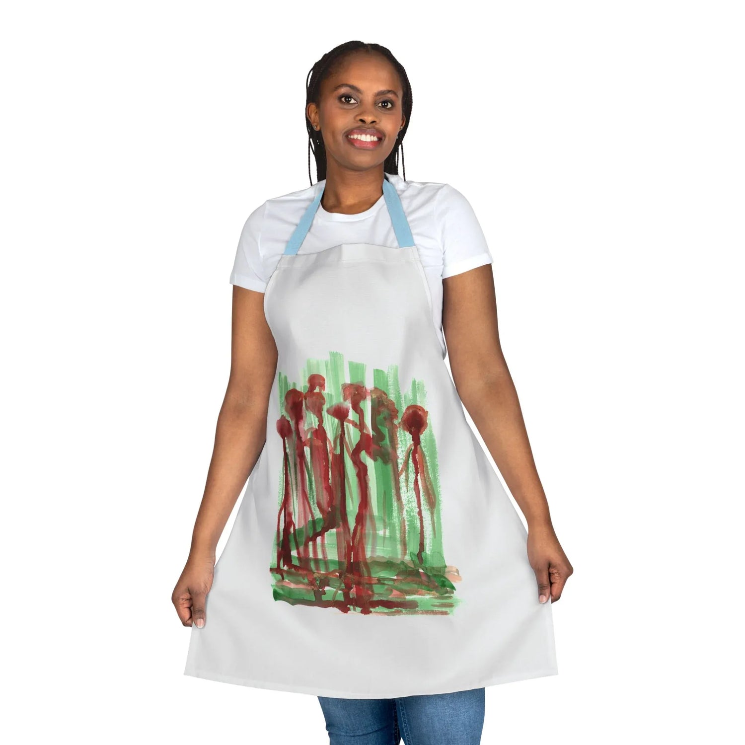 Abstract Apron Forest Choir – Artistic Kitchen Chef Gift - Laure Leprince - Artiste Peintre