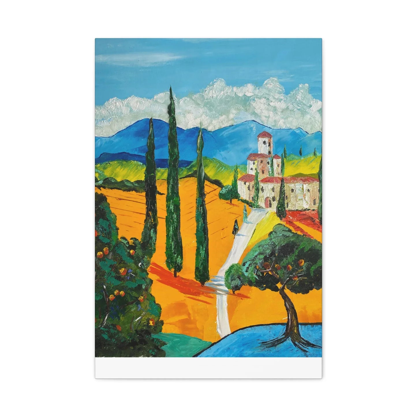 Paysage Méditerranéen – Peinture Originale Imprimée | Art Contemporain Lumineux - Laure Leprince - Artiste Peintre
