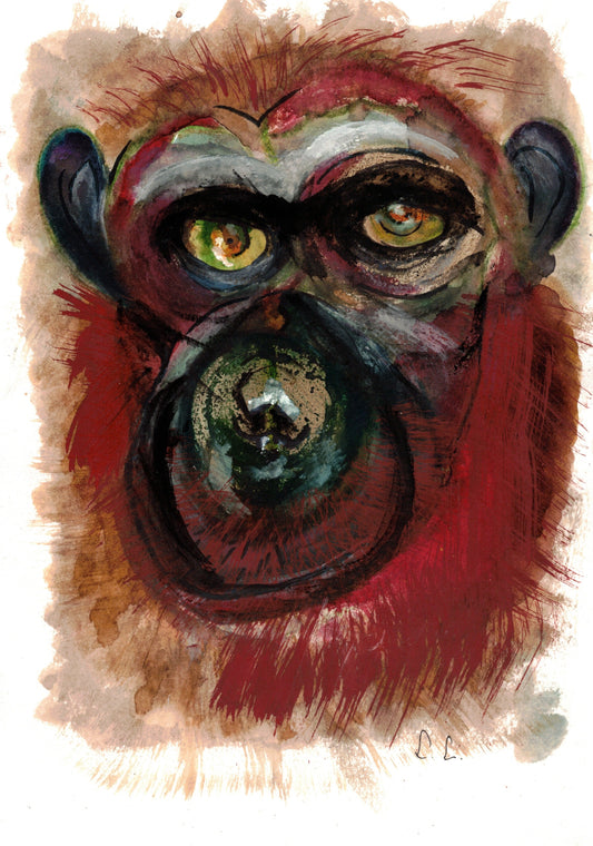🩸 Masque tribal – Aquarelle symbolique par Laure Leprince