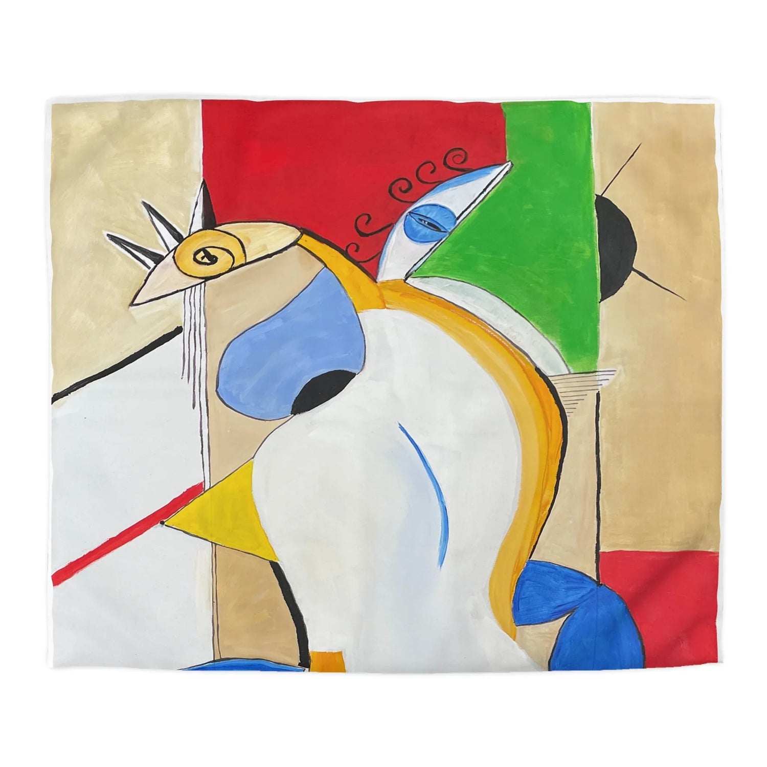 Abstract Watercolor Duvet Cover — Abstract & Teal Accent Bedding - Laure Leprince - Artiste Peintre