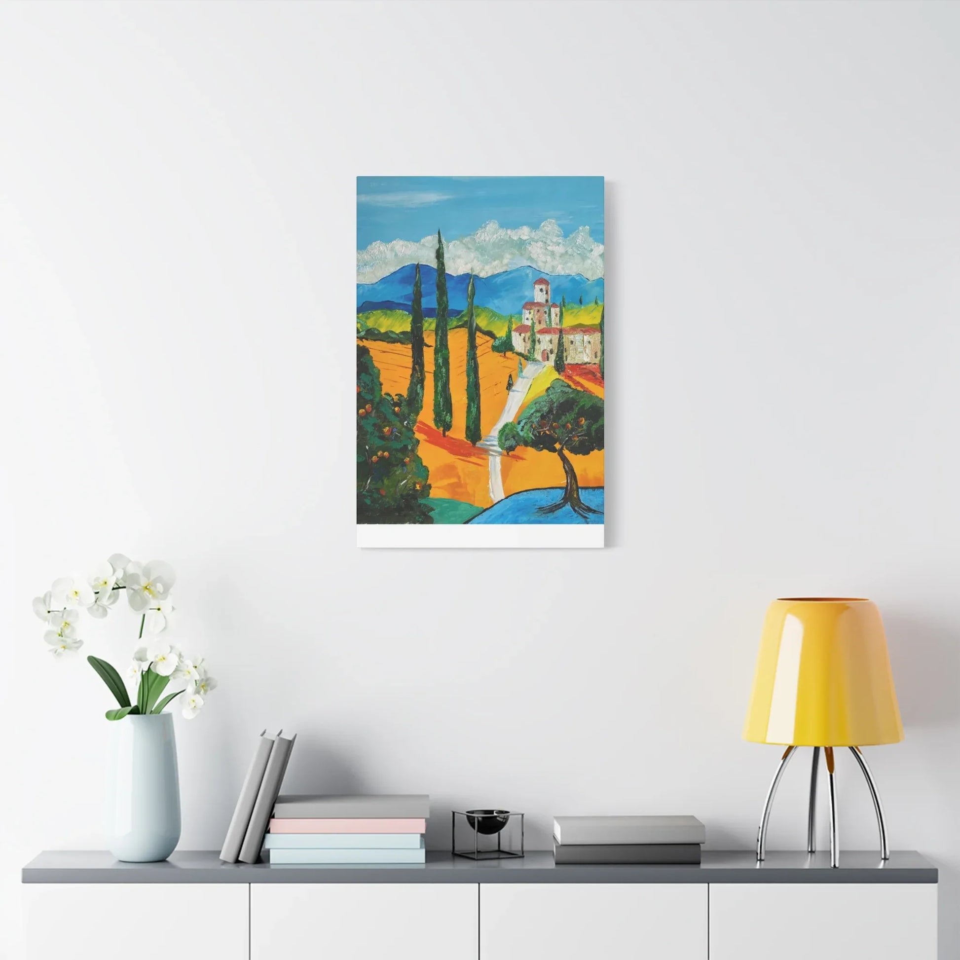 Paysage Méditerranéen – Peinture Originale Imprimée | Art Contemporain Lumineux - Laure Leprince - Artiste Peintre