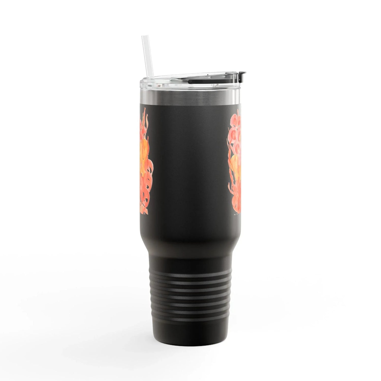 40oz Insulated Travel Mug – Sunrice Flora Watercolor Design - Laure Leprince - Artiste Peintre