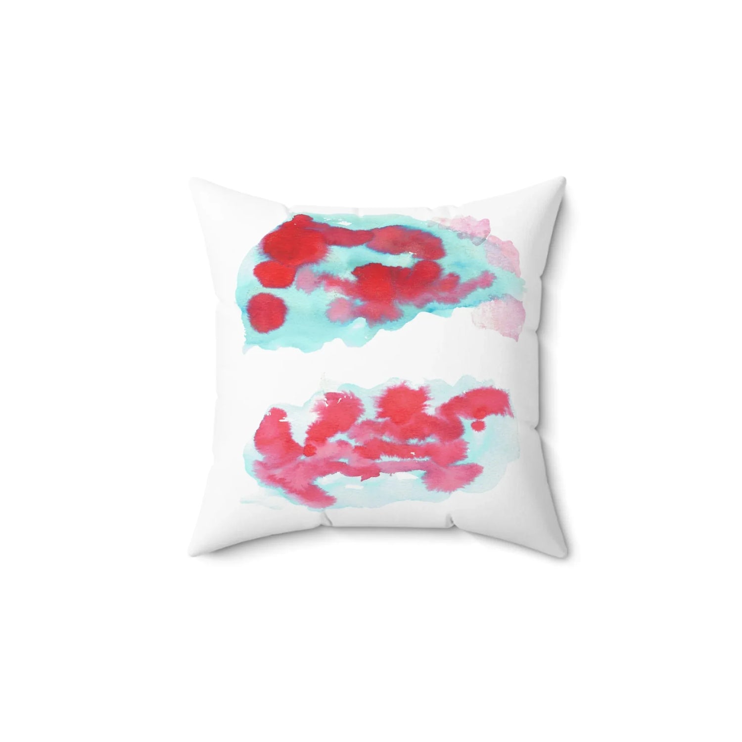 Square Throw Pillow Brumes Carmin — Minimal Brushstroke Accent - Laure Leprince - Artiste Peintre