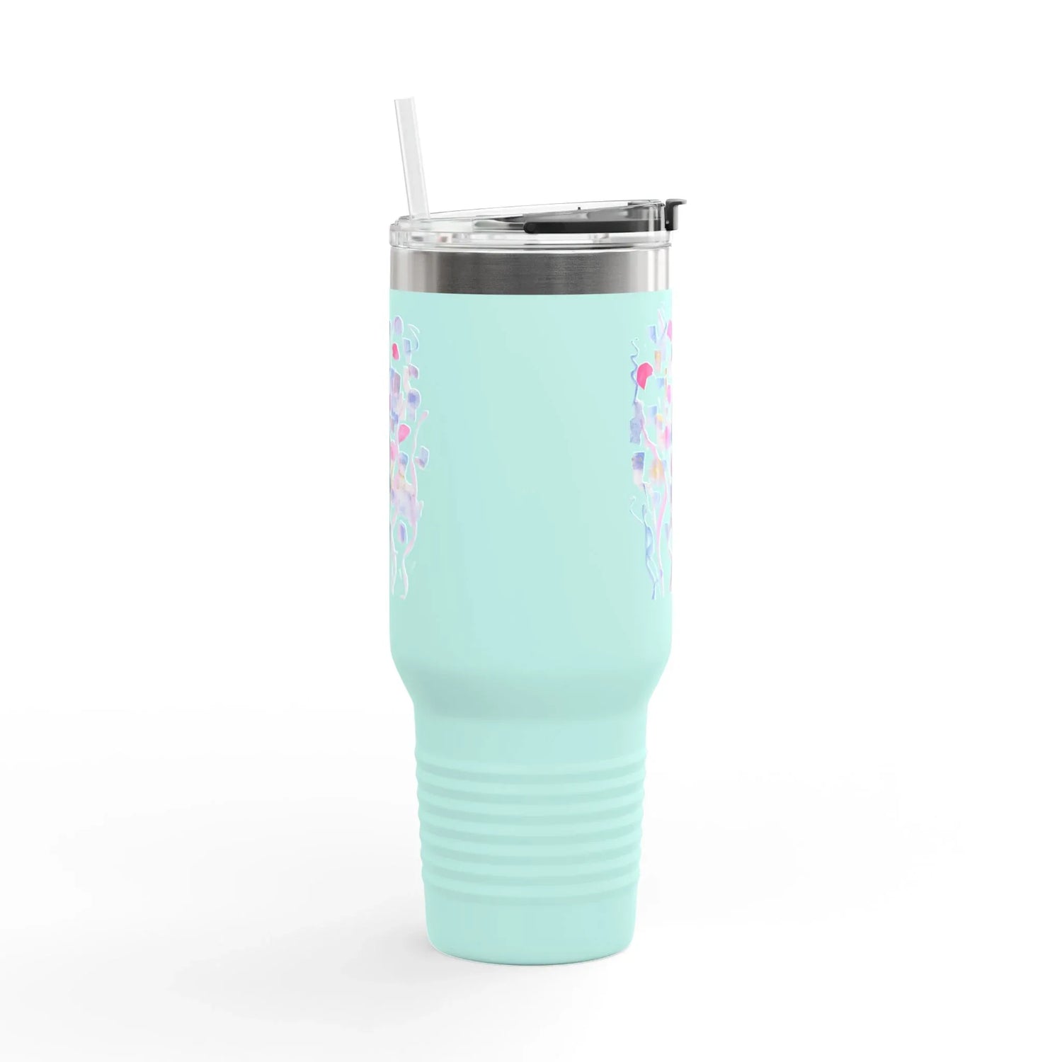 40oz Insulated Travel Mug – Petal Drift Watercolor Design - Laure Leprince - Artiste Peintre