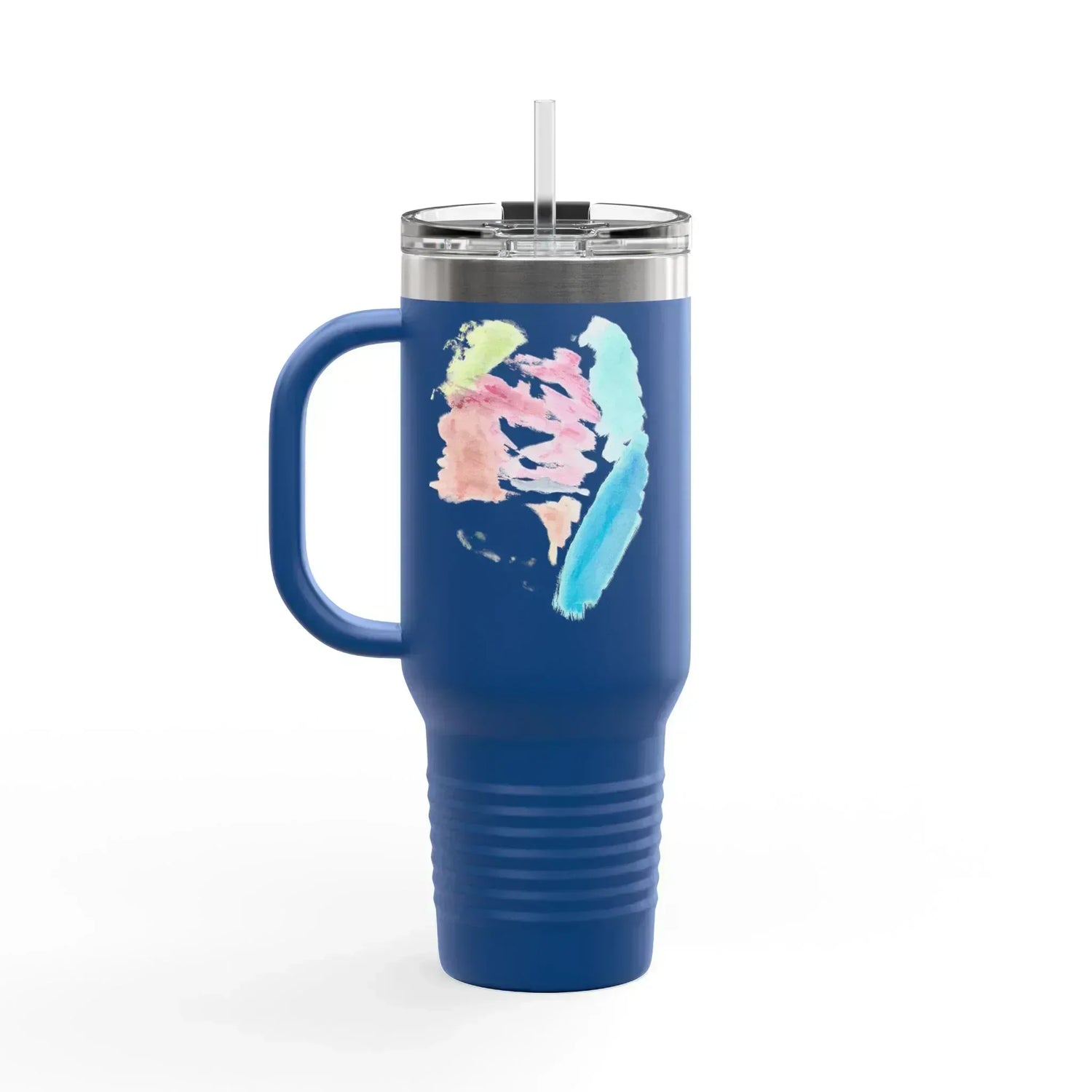 40oz Insulated Travel Mug – Aurora Pastel Watercolor Design - Laure Leprince - Artiste Peintre